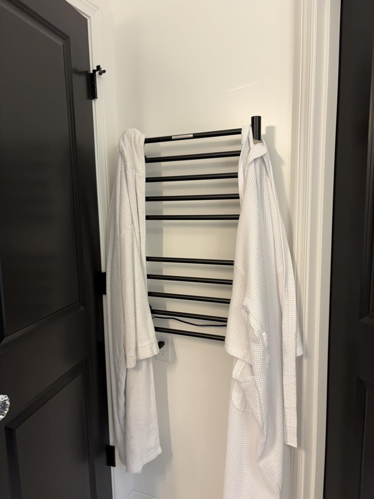 Electric Towel Rack with Voice Control for Alexa & Google Home, TUYA - Wall-Mounted Bathroom Heating Towel Warmer, Stainless Steel Material, 31.5x20.08x4.41in, Plug-in, Brushed, 10 Bars customer photo 2