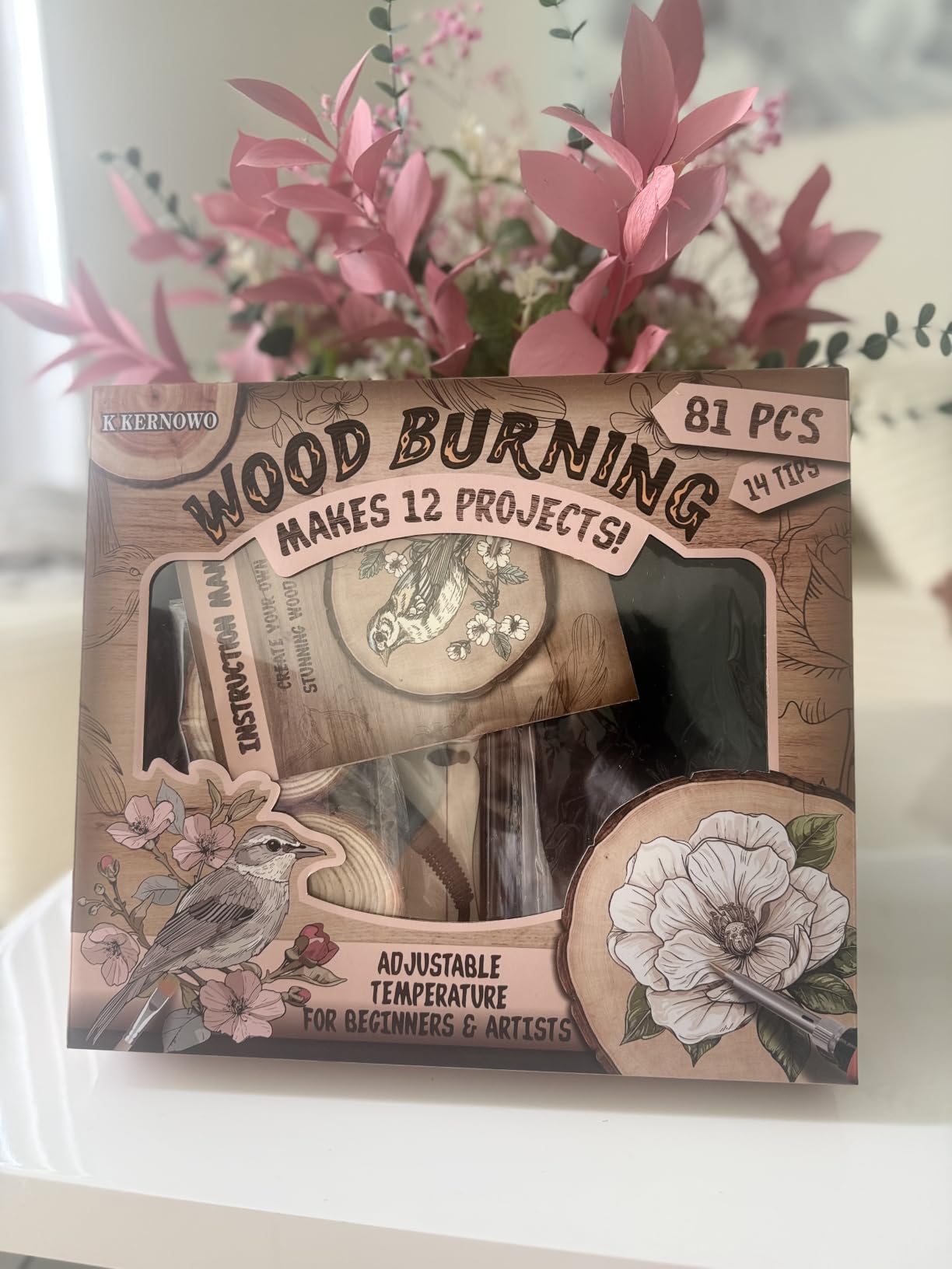 K KERNOWO Wood Burning Kit - 81Pcs All-in-One Wood Burning Tool Pen Adjustable Temperature Wood Burner Kit Crafts Gifts for Adults & Teens, Woodburning Kits for Beginner Pyrography customer photo 1