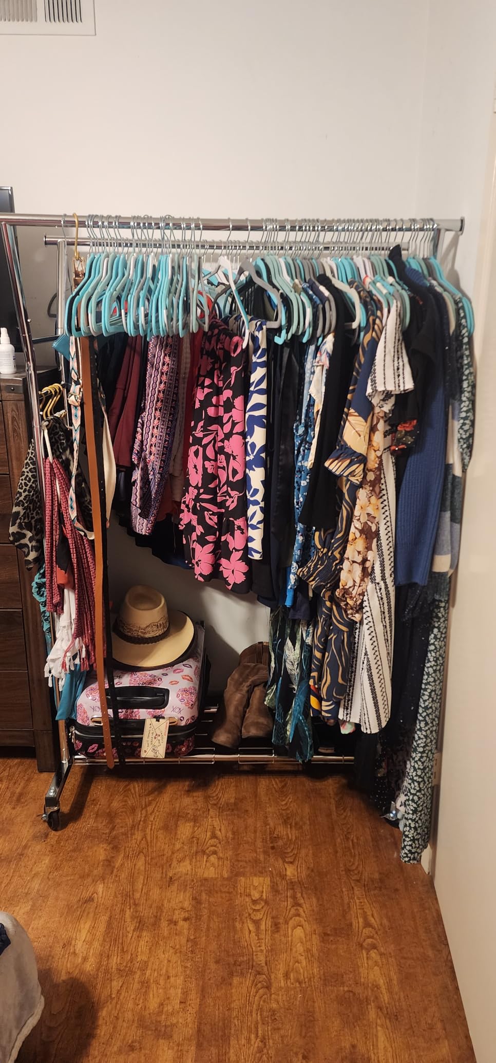 HYSEYY Heavy Duty Clothes Rack, Rolling Clothing Rack for Hanging Clothes with Shelves Load 700LBS, Portable Garment Wardrobe Closet Rack with Wheels for Bedroom, Laundry Room, Retail Store, Silver customer photo 2