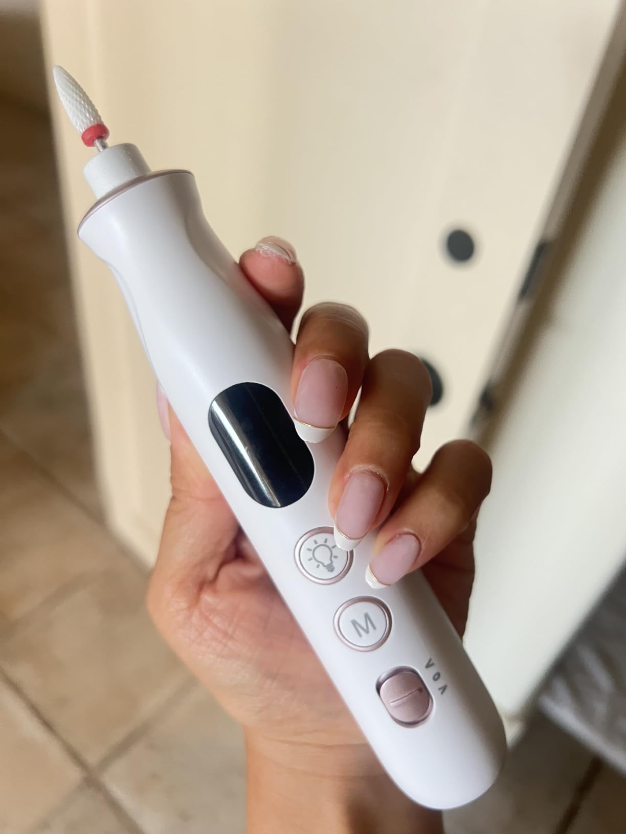 Electric Nail File Drill, Cordless Toe Nail Grinder for Thick Toenails & Callus, 10-Speed 2000mAh Rechargeable Nail Filer, 50Pcs Manicure Pedicure Kit with LED Lamp, Gifts for Men Women customer photo 1