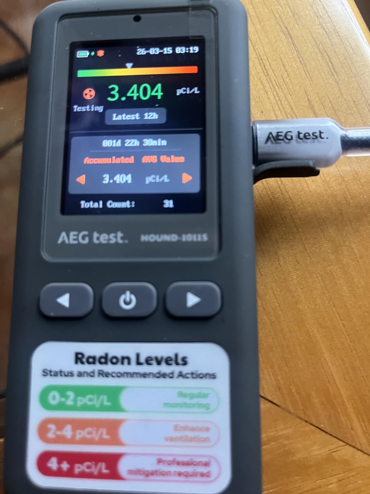 HOUND-1011S Portable Radon Detector, High-Accuracy Sensor for Home, Lightweight, Audible & Visual Alarms, Long-Term Monitoring, Easy-to-Use Radon Tester in pCi/L or Bq/m3 for Basement customer photo 2