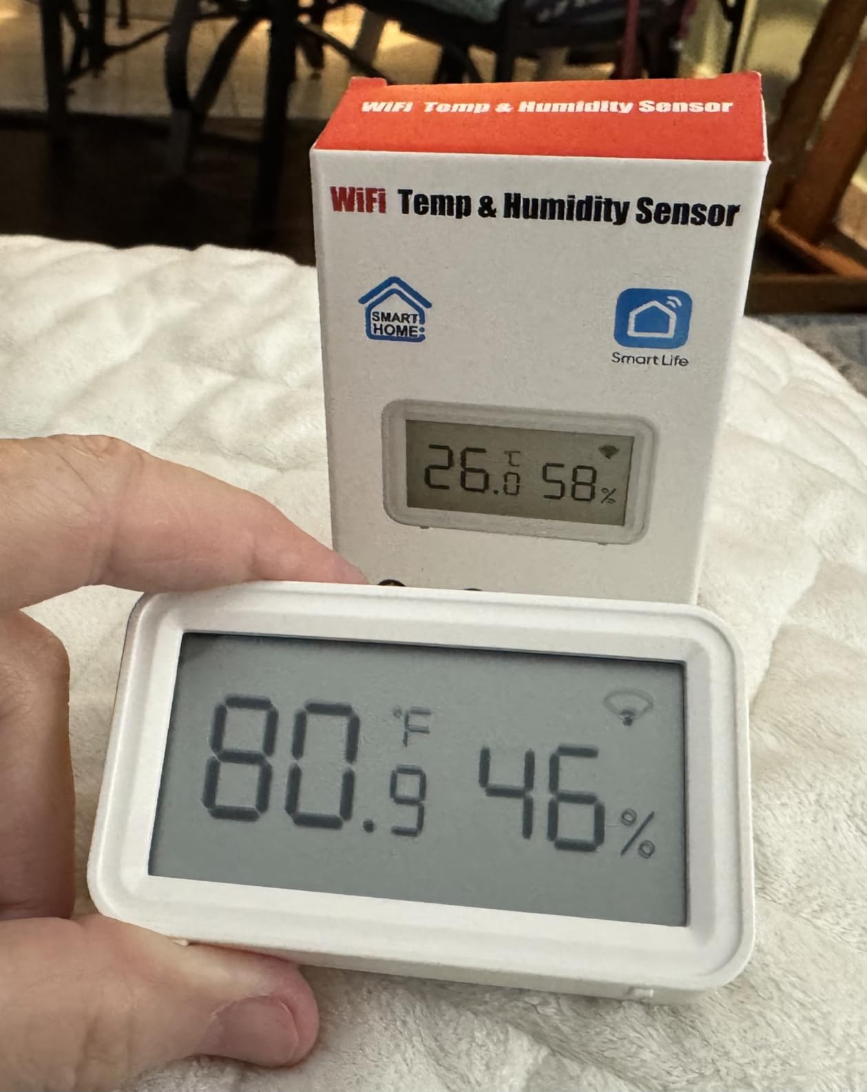 eMylo WiFi Thermometer Hygrometer, Smart Indoor Temperature Humidity Sensor | Remote Monitor Temp/Humidity with Digital Electronic Display, App Notification Alert, Free Data Storage Export, for Home Room customer photo 2