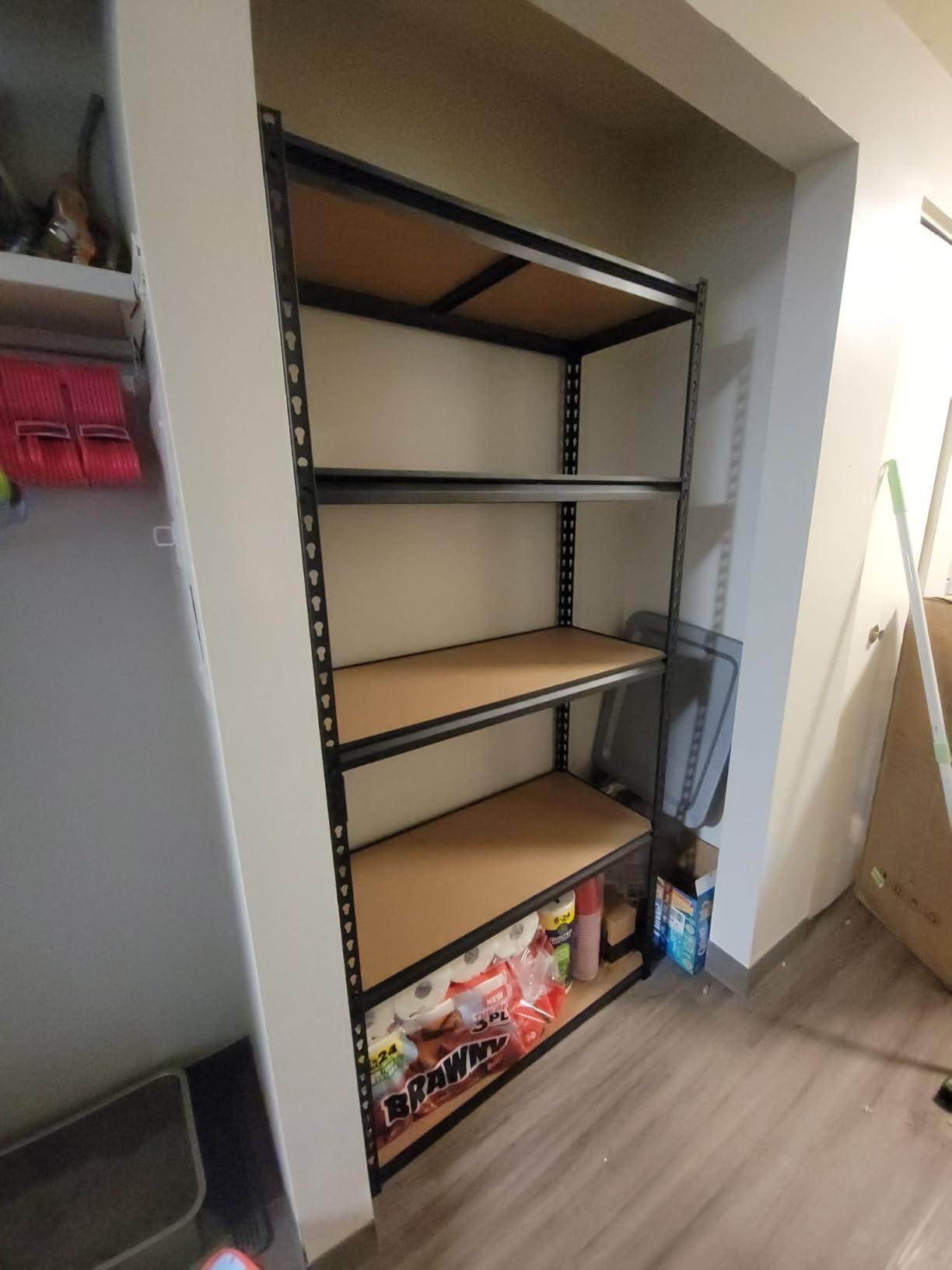 Garage Storage Shelves 72'', Adjustable Garage Shelving Units, Storage Shelves Heavy Duty, Metal Shelving for Basement, Warehouse, Workshop, Pantry, Closet, 2400 LBS, 16