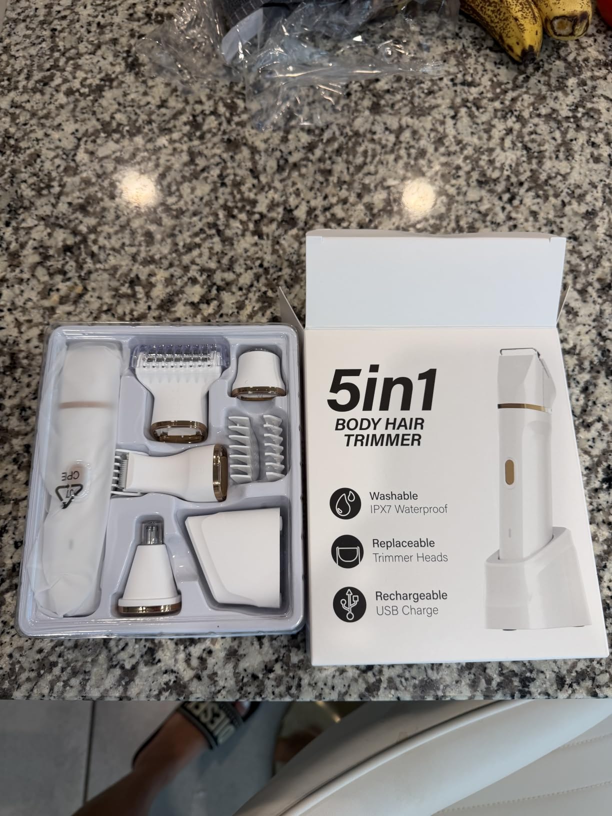 5-in-1 Electric Bikini Trimmer for Women - IPX7 Waterproof Shaver, Cordless Body & Facial Razors for Women, Ceramic Blades, USB-C Rechargeable, Painless Hair Removal Kit (White) customer photo 2