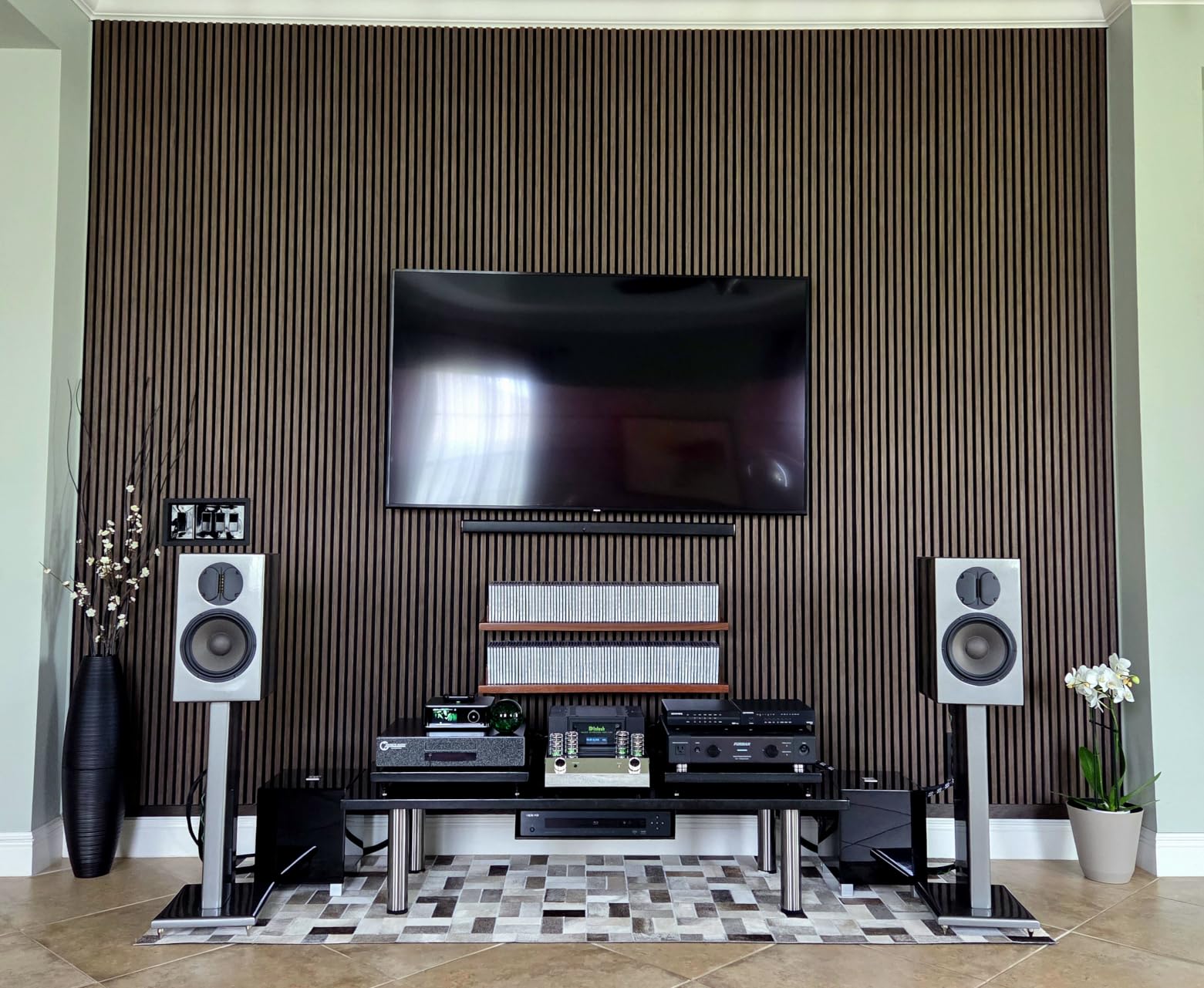 Art3d 3D Fluted Soundproof Wood Textured Slat Wall Panel, 4-Pack, Blackwood | 108 x 12 Inch, Noise Reduction, Durable, Sustainable, Moisture Resistant, Easy Mounting, Long Lasting, Home Decor, Office Use customer photo 1