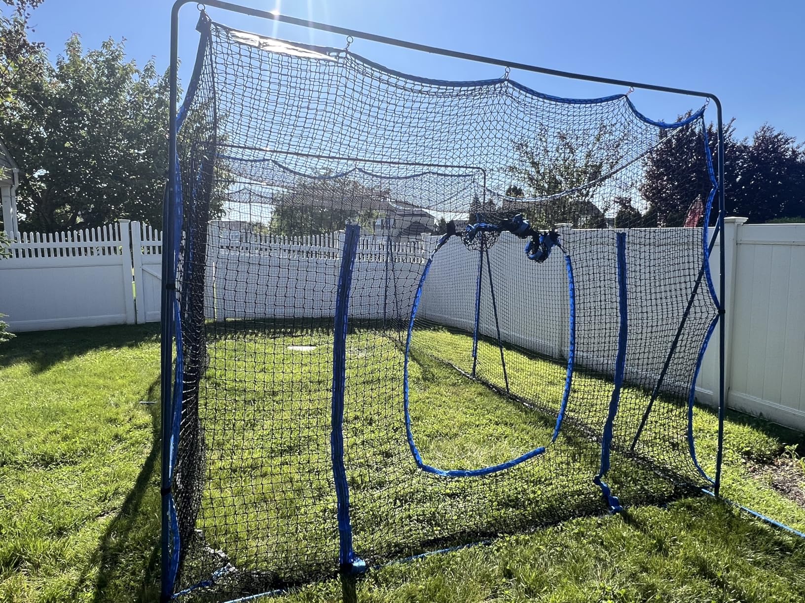 Batting Cage Net with Metal Frame, 20x10x8ft Baseball Softball Practice Net | All-Around Ball Containment, Heavy-Duty Metal Frame, Dual Sided 7-Ply Tear Resistant Net, for Backyard Hitting & Pitching customer photo 1