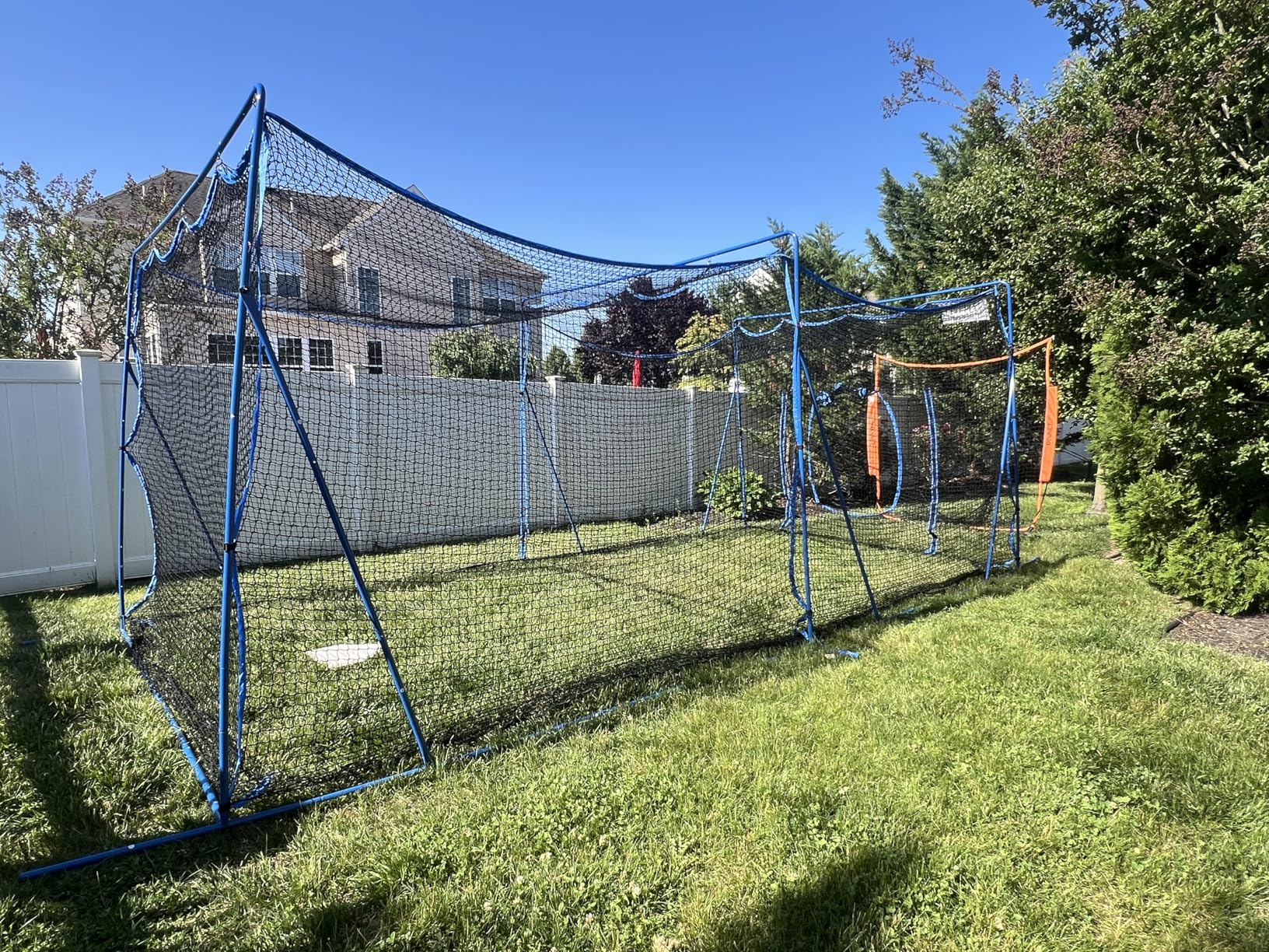 Batting Cage Net with Metal Frame, 20x10x8ft Baseball Softball Practice Net | All-Around Ball Containment, Heavy-Duty Metal Frame, Dual Sided 7-Ply Tear Resistant Net, for Backyard Hitting & Pitching customer photo 2