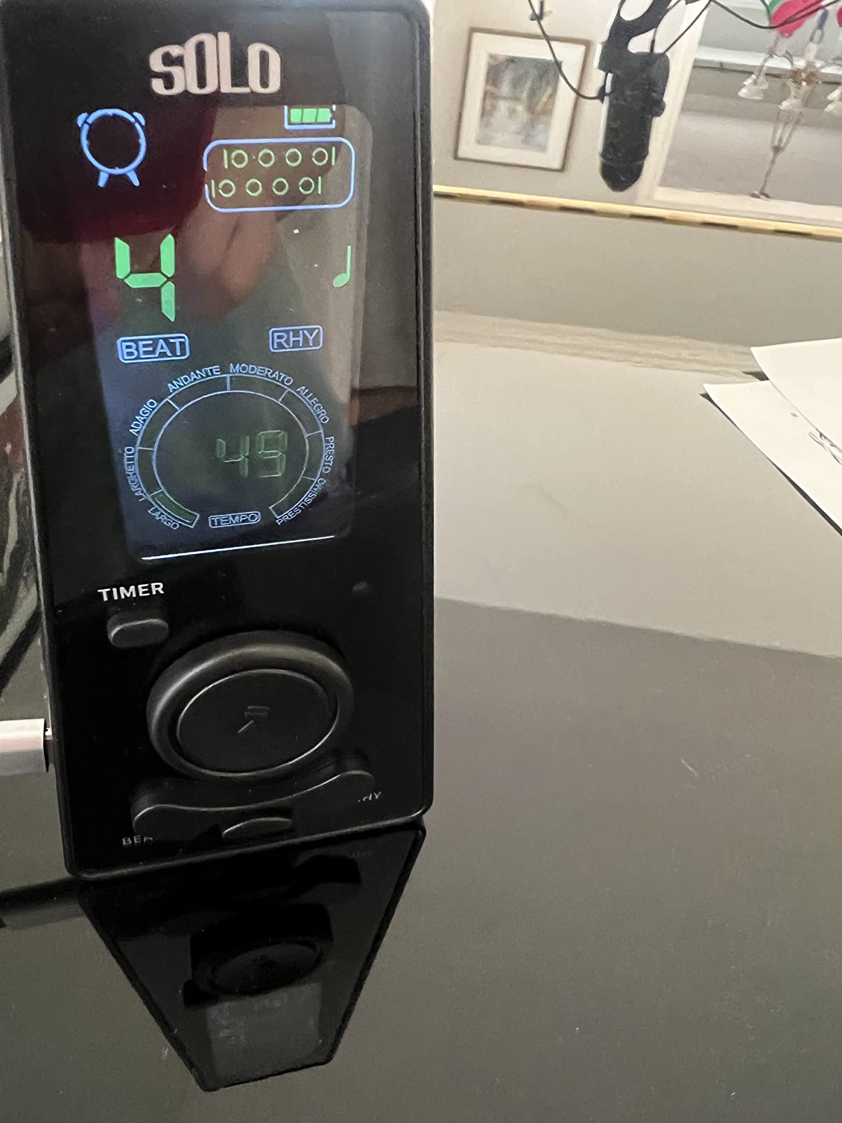 Ueteto Digital Metronome for Piano/Guitar/Drum | Metronome with Timer, Electronic/Human Voice, Volume Control, Headphone Jack, 10 Beats, 9 Rhythms, 40-208 BPM, 16-H Rechargeable customer photo 1