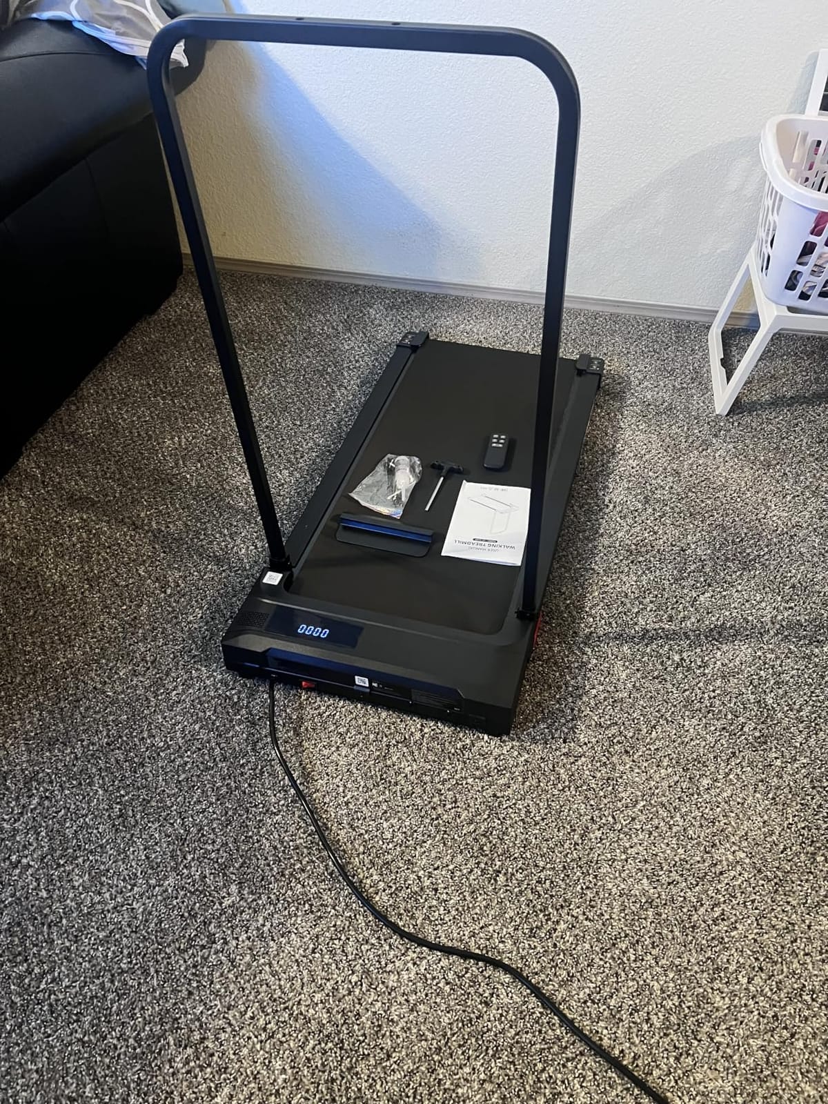 Walking Pad Treadmill for Home - Folding Treadmills with Handle Bar Portable Compact Fold up Indoor Foldable Handles Electric Walk Pads Small Spaces Mini Running Quiet Under Bed Office customer photo 1