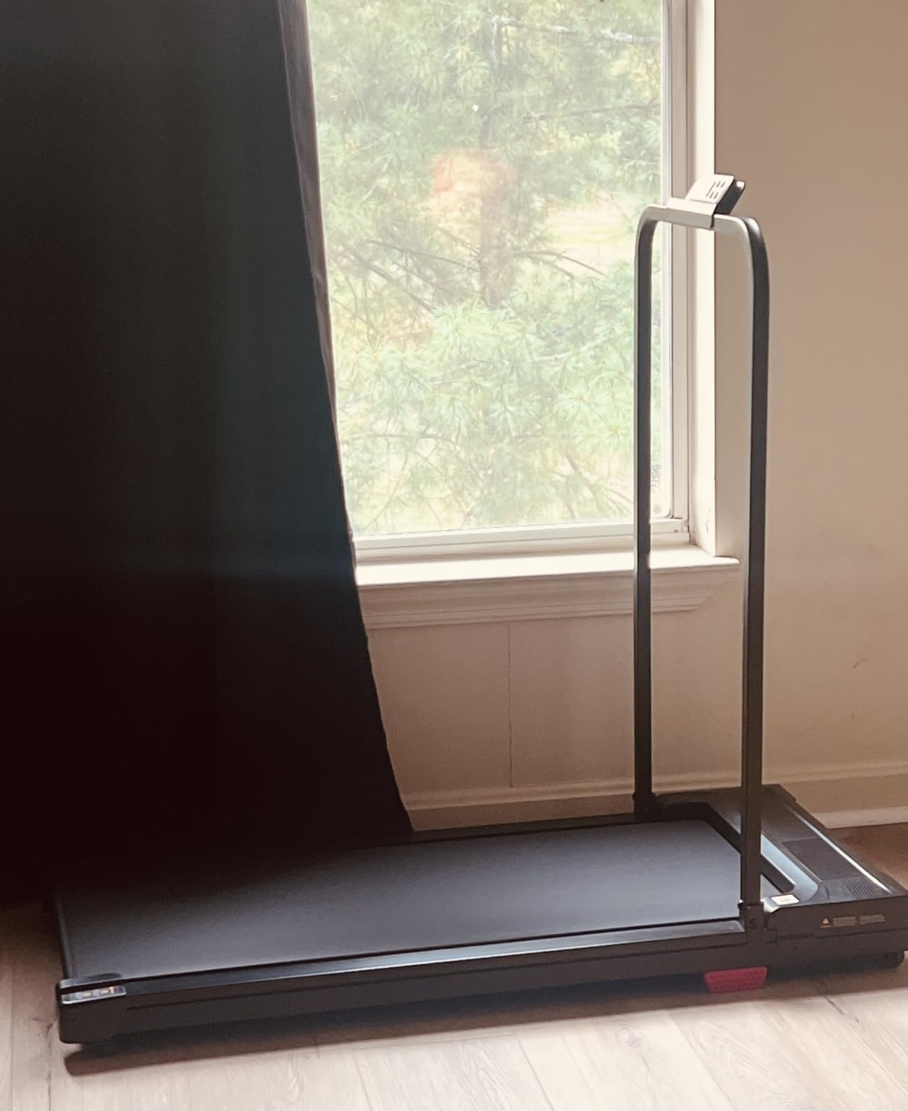 Walking Pad Treadmill for Home - Folding Treadmills with Handle Bar Portable Compact Fold up Indoor Foldable Handles Electric Walk Pads Small Spaces Mini Running Quiet Under Bed Office customer photo 2