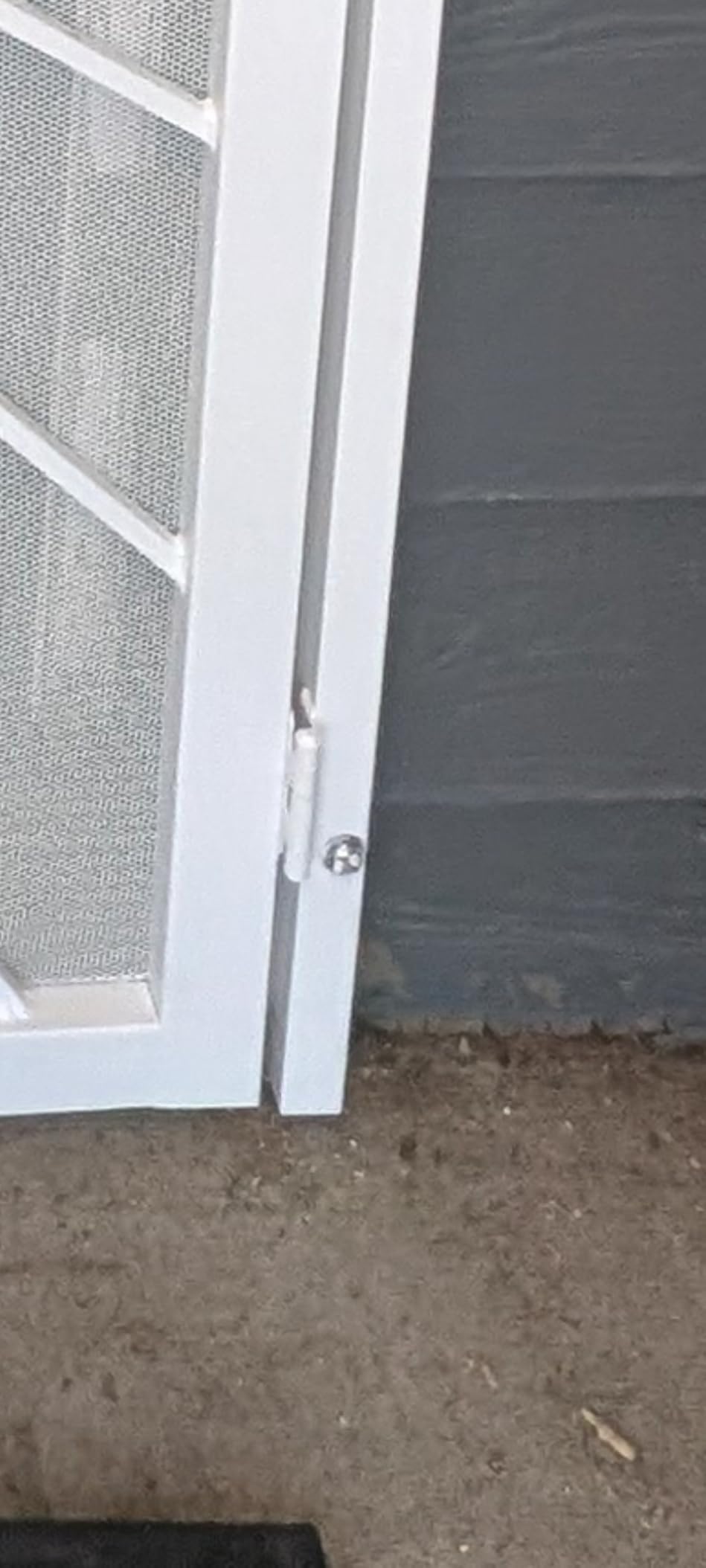 JUBEST 32 in. x 80 in. Security Door, Surface Mount Exterior Front Entry Door, Outswing Steel Security Door with Perforated Metal Screen, Powder Coated White, Lock Not Include customer photo 1