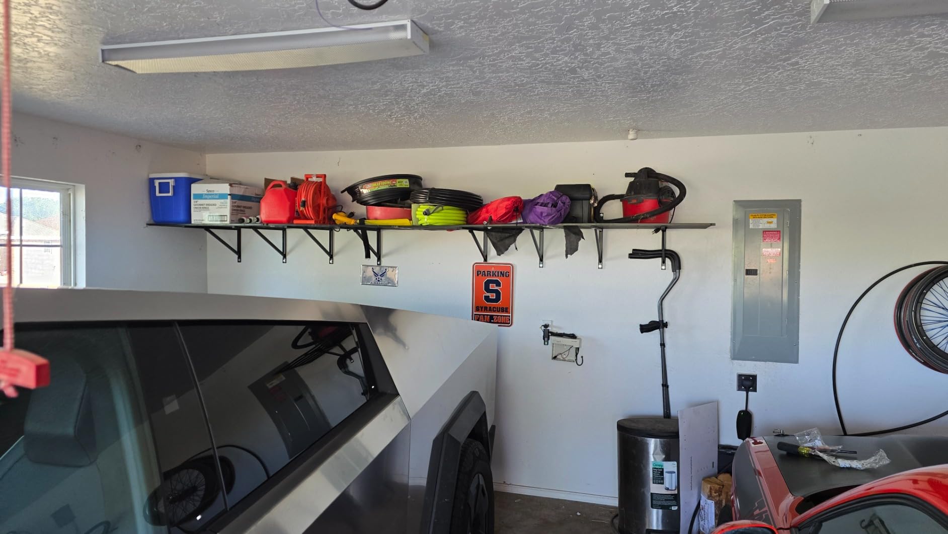 FLEXIMOUNTS 2-Pack 2x6ft Garage Wall Shelving with 8 Hooks, 1200lbs, Black | Heavy Duty Garage Shelving Wall Mounted, Rustproof Finish, Storage for Power Tools, Garden Supplies, Storage Bin, Lite Series customer photo 1