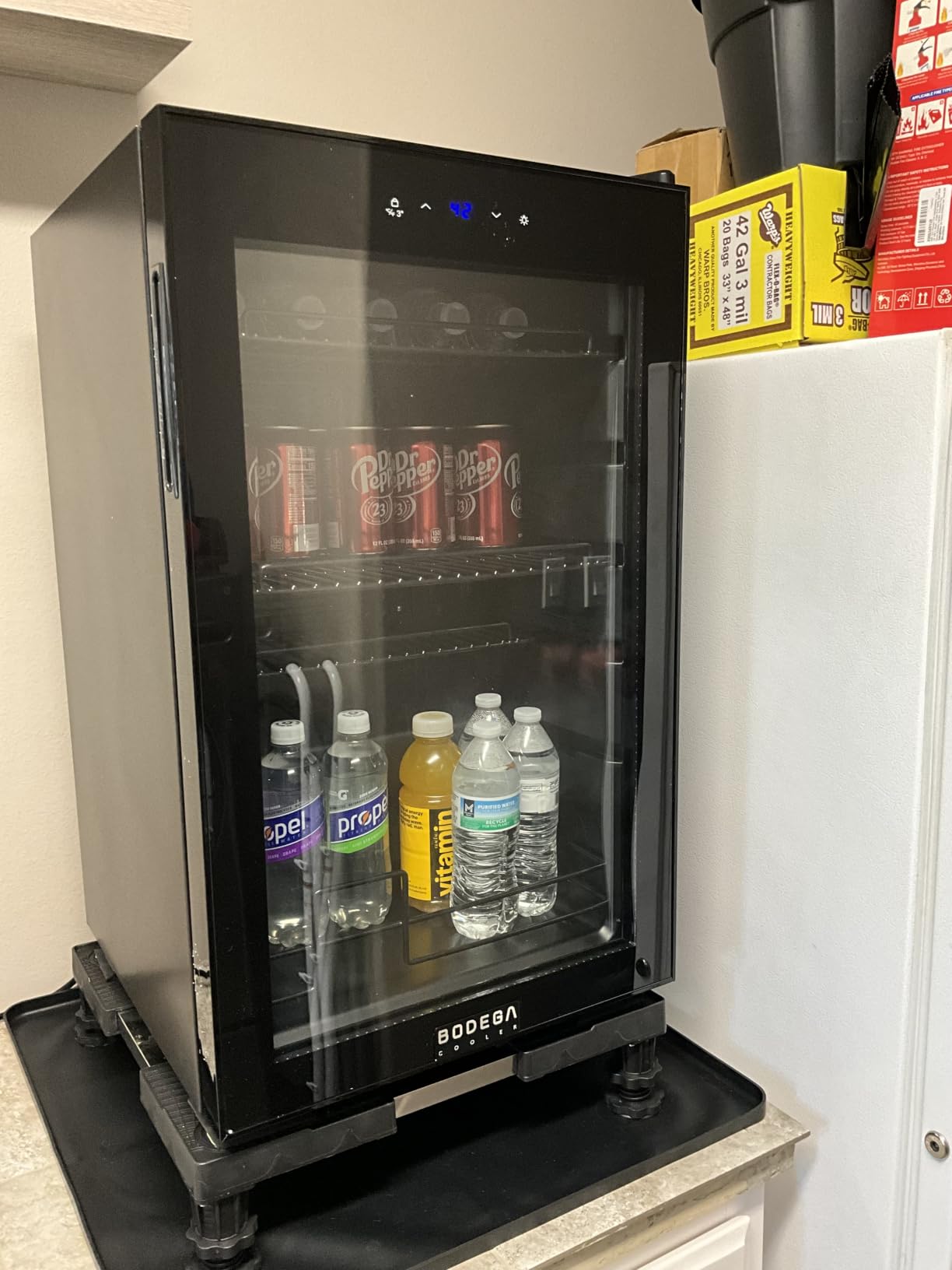 Commercial Back Bar Refrigerator, 20.5 Cu Ft Beverage Fridge Sainless Steel | 3 Glass Door Counter-Height Beverage Cooler,Adjustable Shelves，LED Lighting,Lock&6 Casters, for Restaurant Club Nightclub Bar customer photo 1
