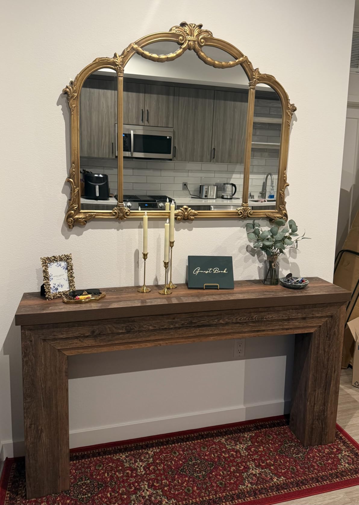 Huuger 54 Inch Entryway Table, Rectangular Console Table for Living Room | Farmhouse Sofa Table Behind the Couch, Long for Entrance, Hallway, Foyer, Rustic Brown customer photo 2