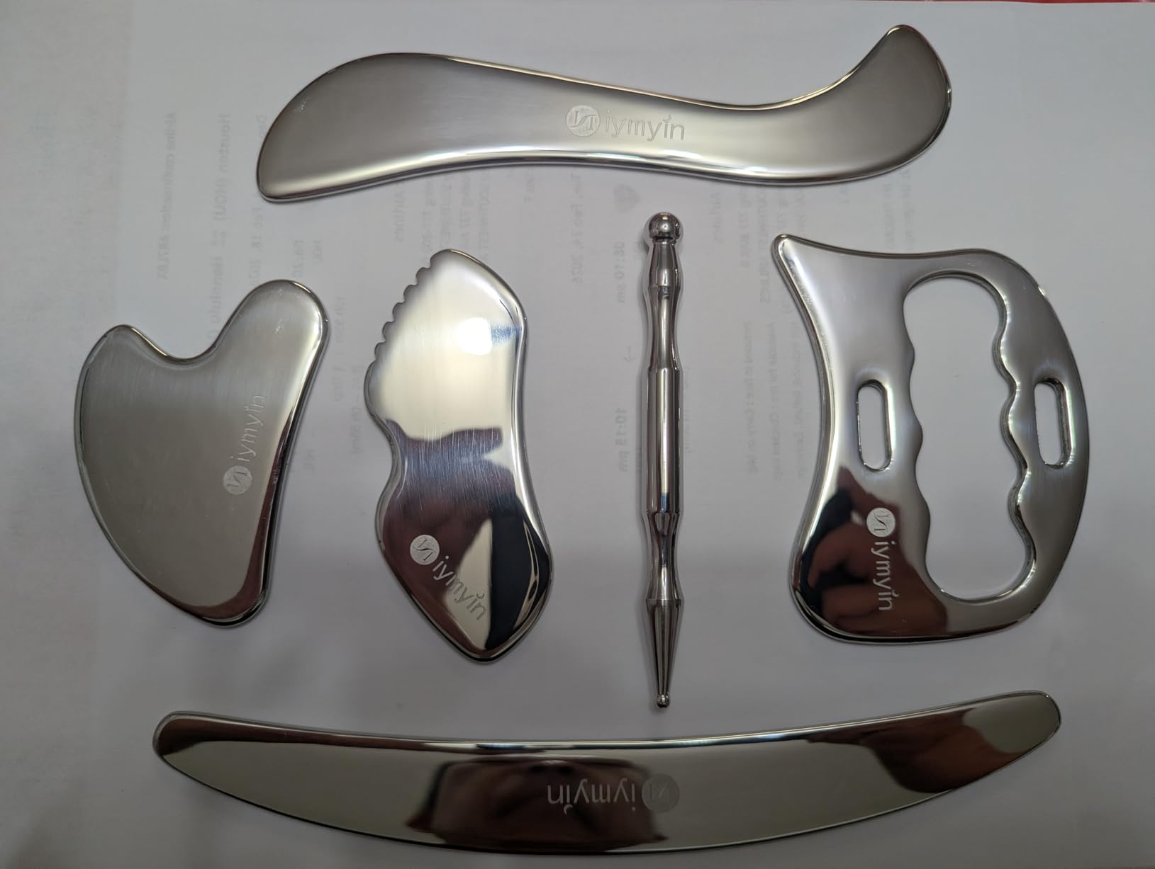 6-in-1 304 Stainless Steel Muscle & Fascia Scraper Tool Set, for Body Skin Massage and Sore Muscles, Myofascial, IASTM Tools, Soft Tissue Mobilization Tools, Full Body Gua Sha Kit, Gift-for Her customer photo 1