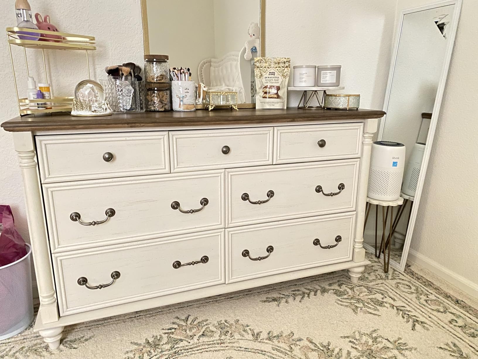 T4TREAM Farmhouse 7-Drawer Dresser with Solid Wood Feet, Light Tree Knot customer photo 1