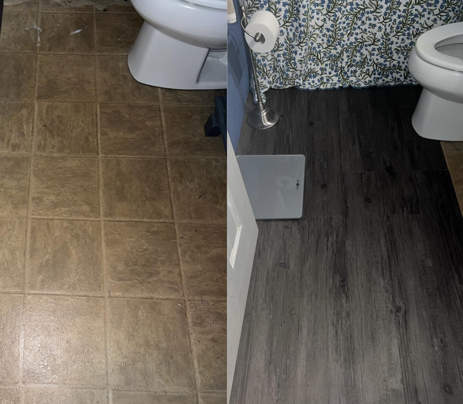 MULGREAT Peel and Stick Floor Tile, 54 Sq.Ft Waterproof Vinyl Flooring, 36 Pieces Wood-Look Self Adhesive Luxury Vinyl Plank Flooring for DIY Bathroom Laundry Bedroom RV Kitchen (Warm Oak) customer photo 2