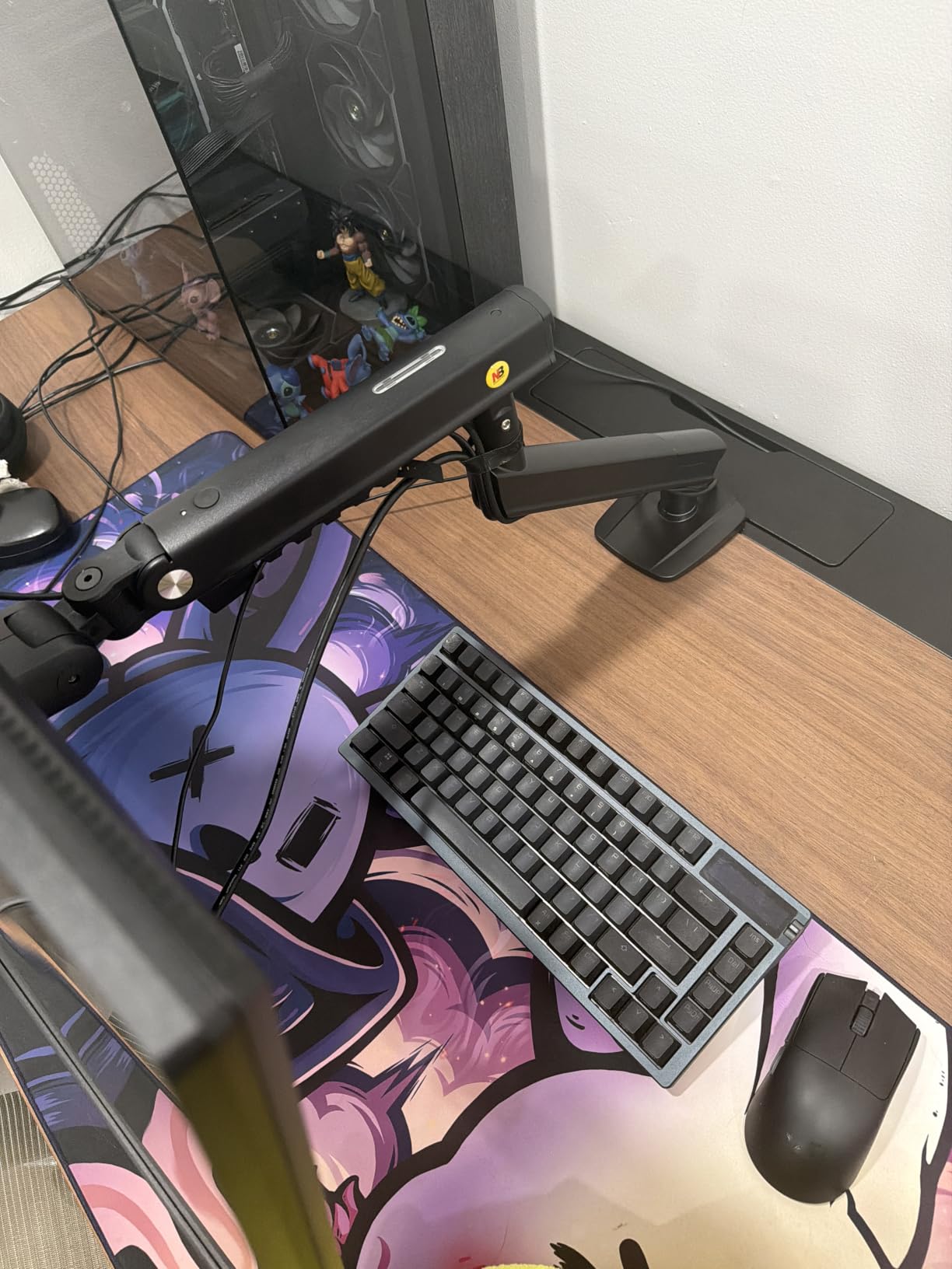 NB SmooVex Monitor Mount, Monitor Stand fits up to 32 Inch, Mechanical Spring Mount, VESA 75/100 mm, Model-A5 (Black) customer photo 1
