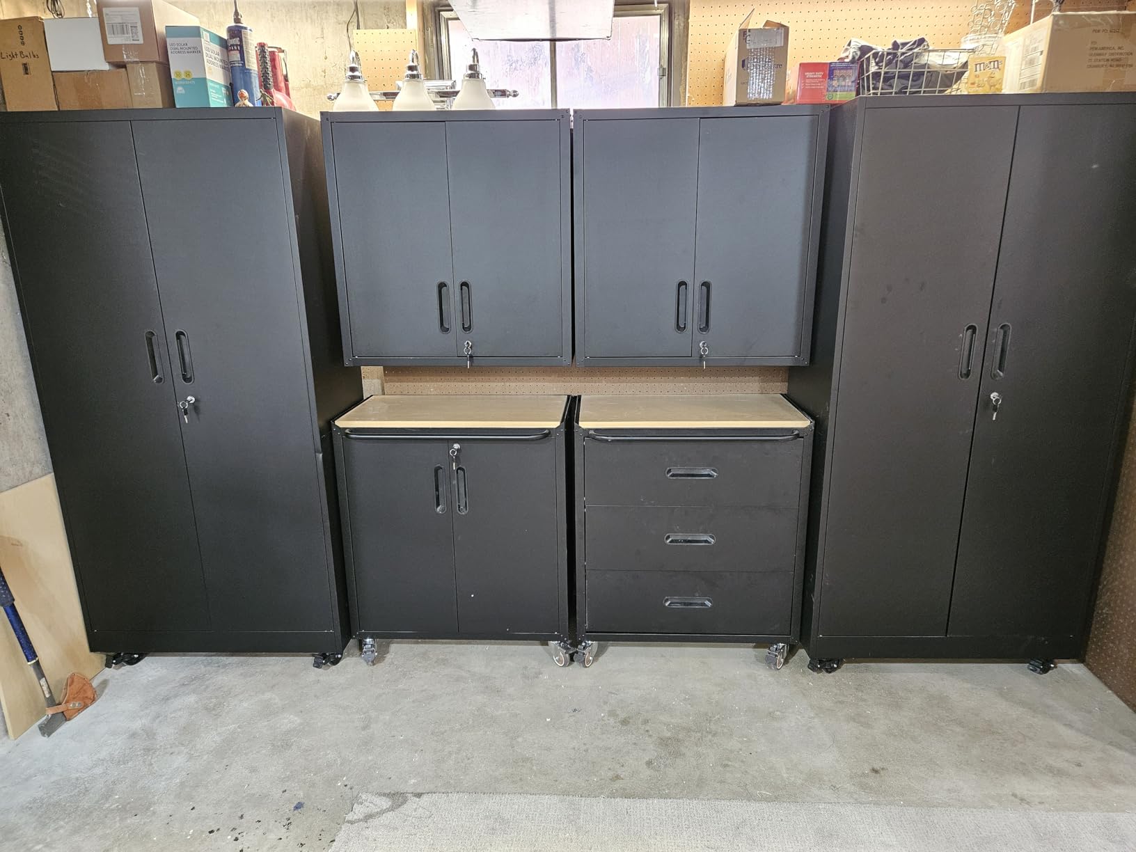 10-Piece Heavy Duty Steel Garage Cabinet System | All-in-One Modular Garage Cabinet Set for Ultimate Workshop Organization | Easy Assembly Garage Storage Cabinets & Tool Bench (Black) customer photo 1