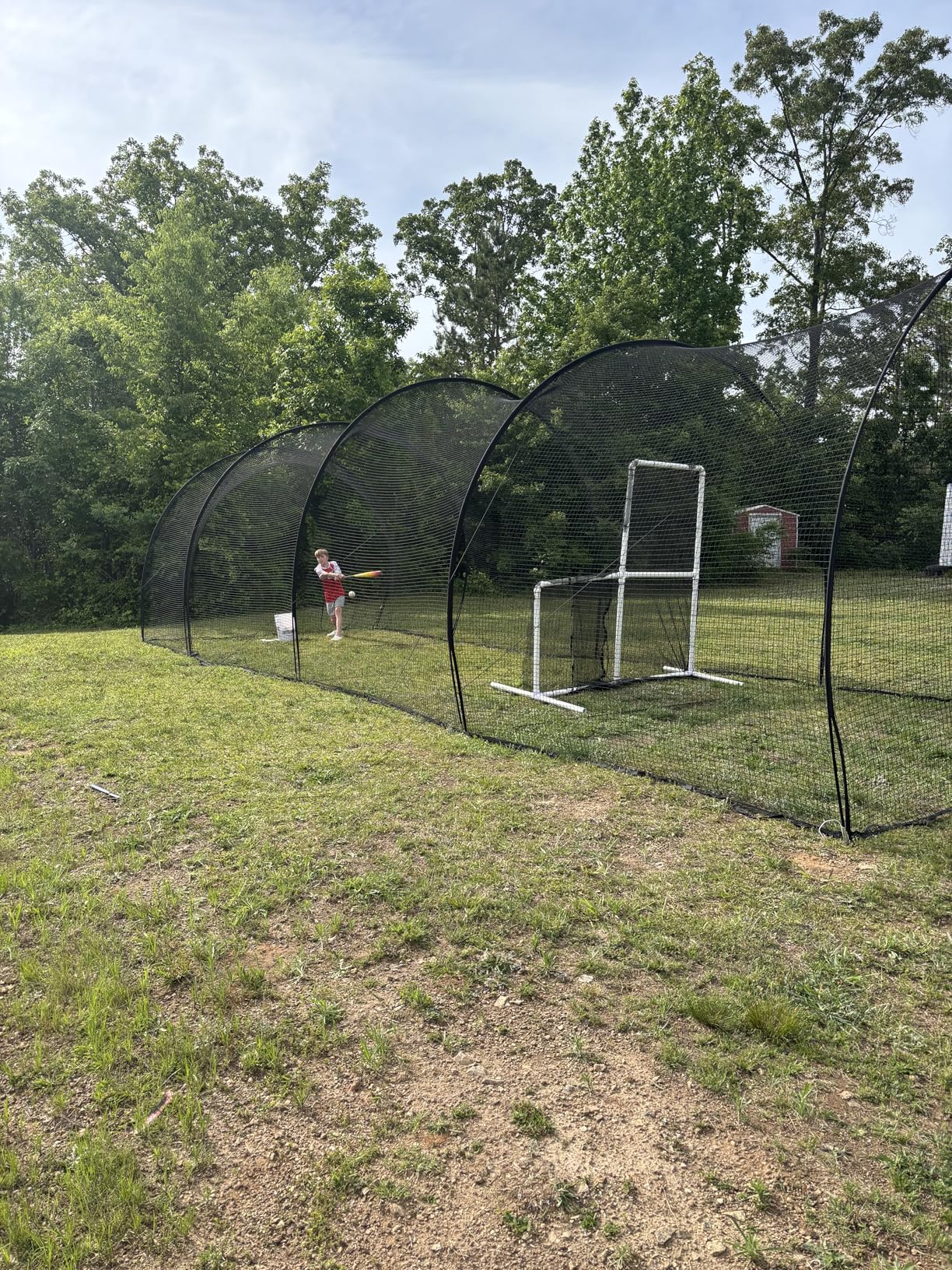 VEVOR Baseball Batting Cage,12-40 Ft Carbon Steel/Fiberglasss Portable Batting Cage, Battings Cages Netting for Indoor Outdoor customer photo 1