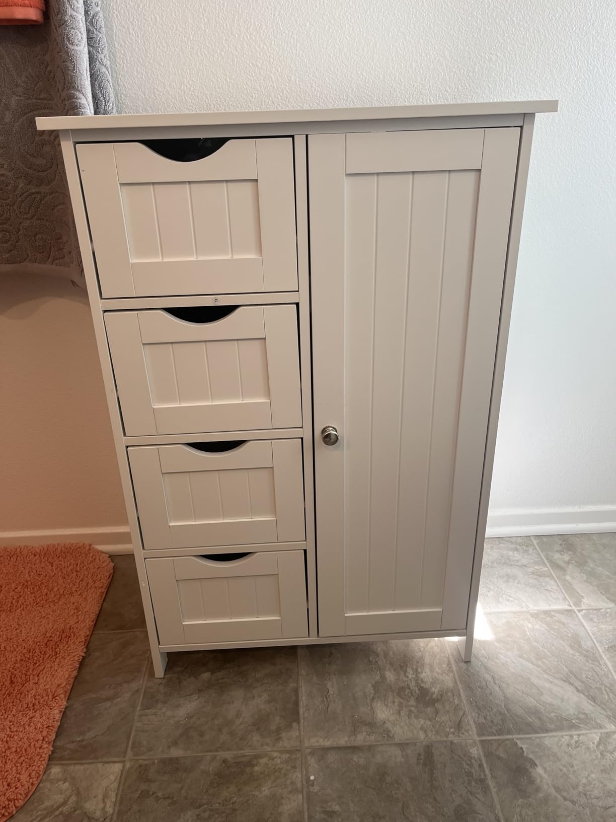 VASAGLE Floor Storage Cabinet, 2 Adjustable Shelves, 4 Doors, 42.7