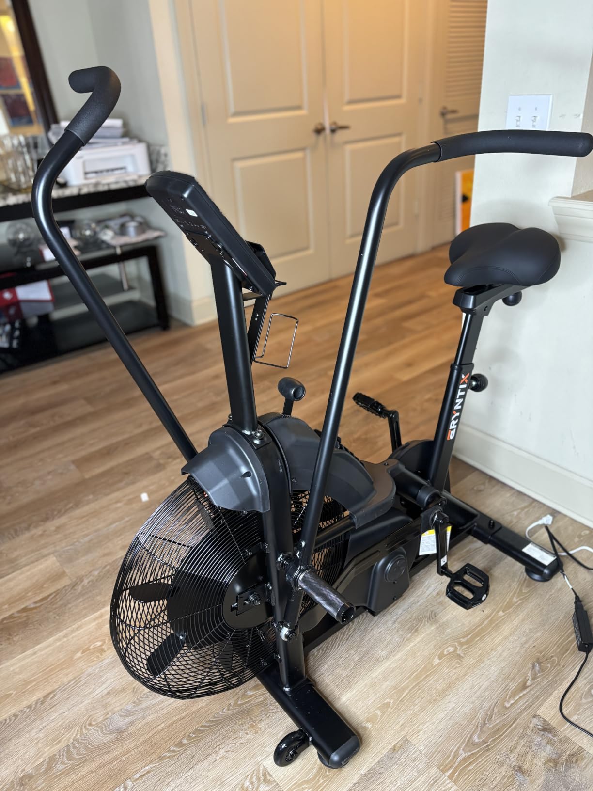 Dual Resistance Air Bike, Magnetic & Air Fan Bike with APP Connection, ISCC PLUS Certified Wind Bikes, Dual-Action Handlebars for Home Gym HIIT Cardio Full Body Workout (350LBS Capacity) customer photo 1