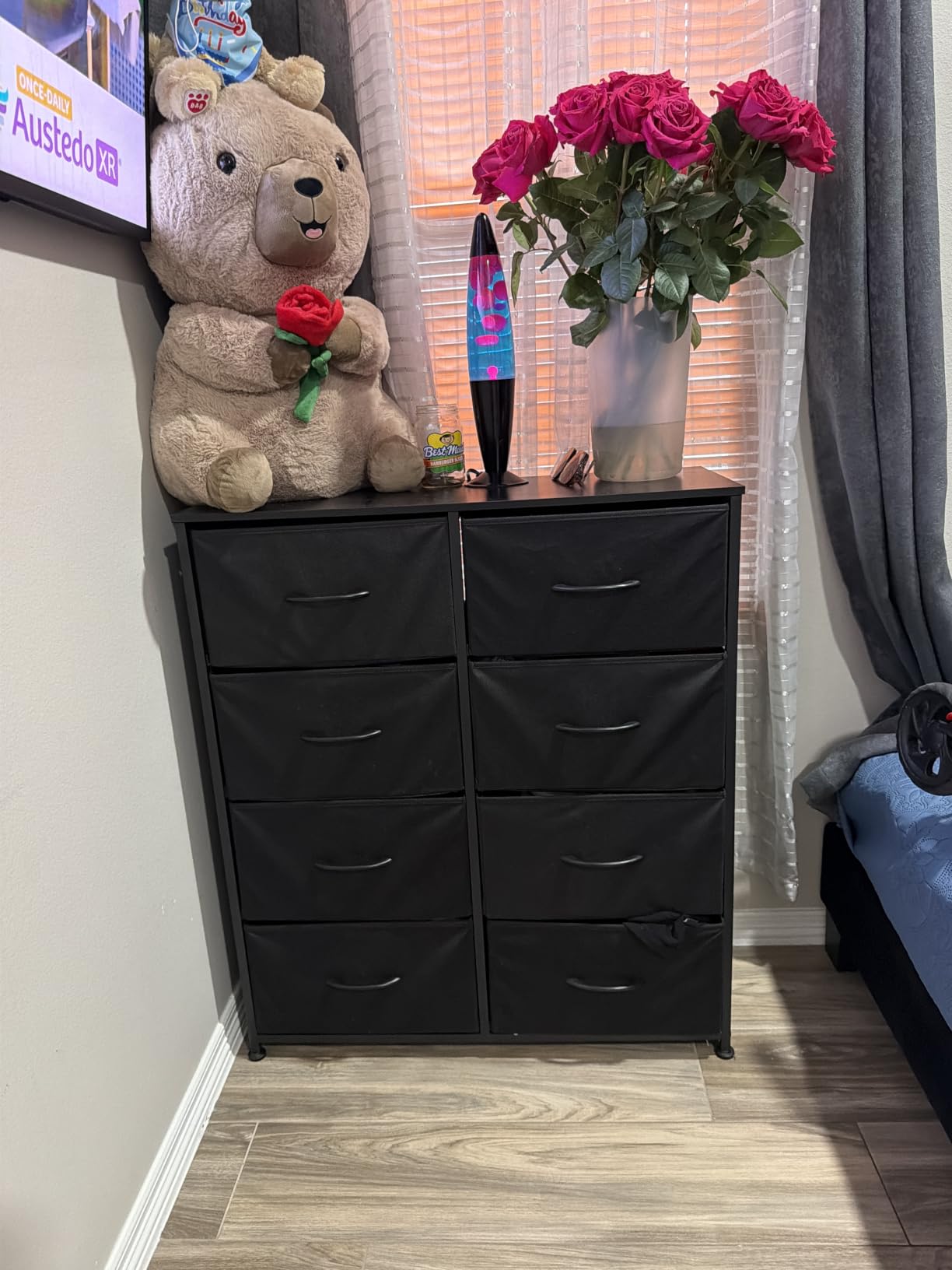 Sweetcrispy 8 Drawer Fabric White Dresser for Bedroom, Tall Double Dresser with Sturdy Steel Frame customer photo 1