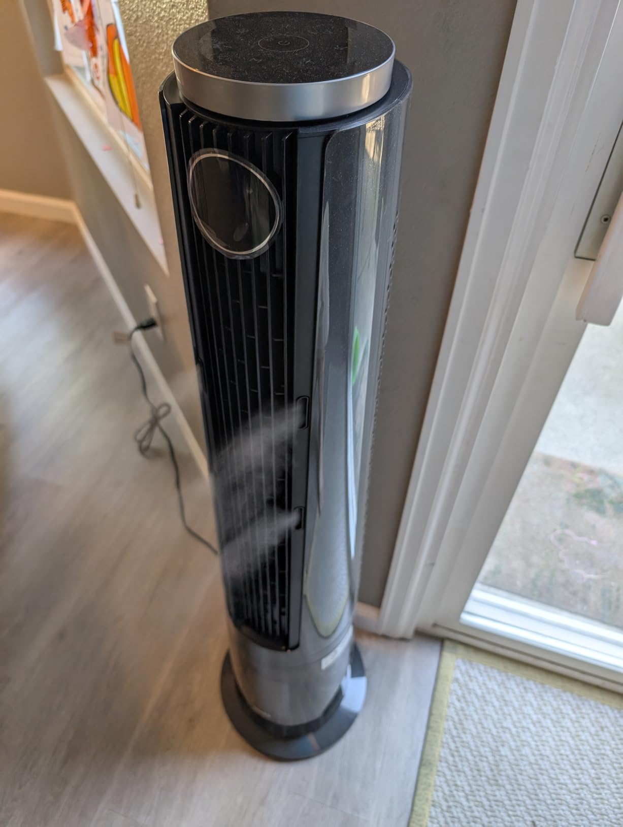 DREO TurboCool Misting Fan 765S, Fans that Blow Cold Air, 10°F Cooling Fan | 34ft/s Fast Evaporative Air Cooler, 6L Tank, 20 dB Quiet DC Motor, 90° Tower Fan with 12 Speeds, 4 Modes for Home, Grey customer photo 1