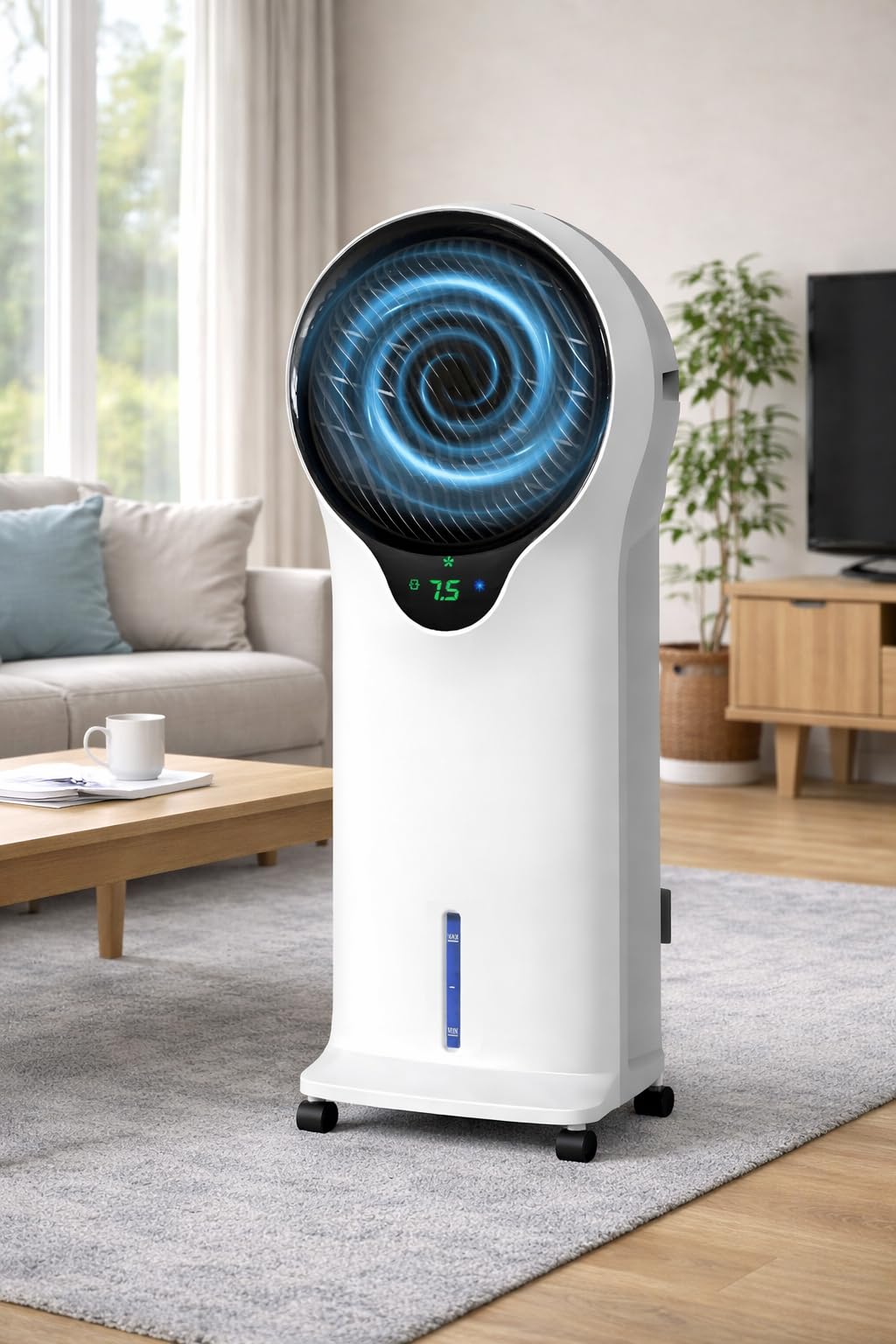 2000CFM Portable Evaporative Air Cooler for Indoor Use | 3-in-1 Function Swamp Cooler, 3 Speeds, 29ft/s Wind Speed, Cooling Fan that Blows Cold Air, 5.5L Water Tank, 2 Ice Packs customer photo 2