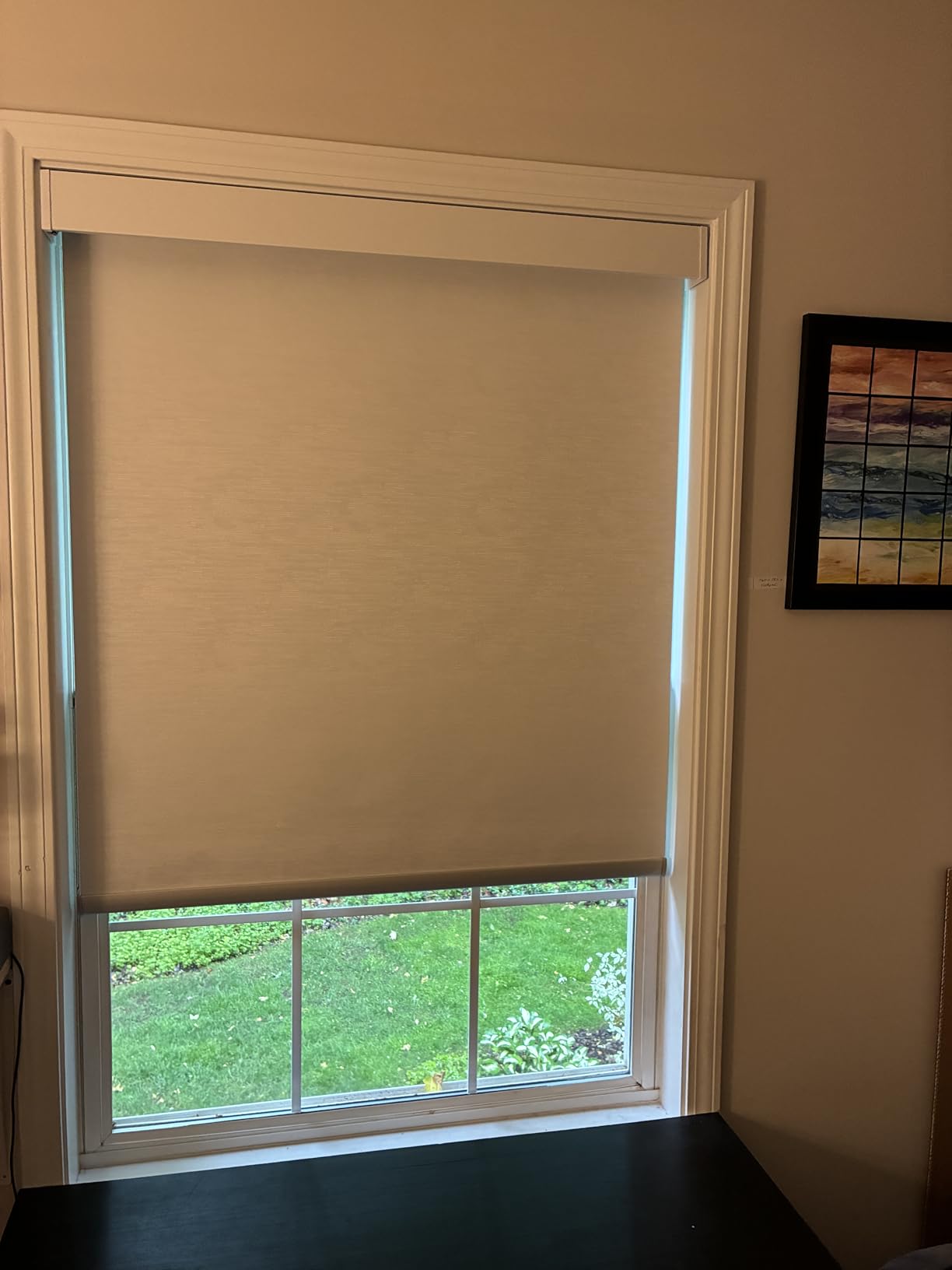 Motorized Blinds with Remote,100% Blackout Motorized Roller Shades | Compatible with Apple HomeKit Alexa Google Home-Voice and app Control, Smart Blinds Custom Size(Linen Stone-01) customer photo 2