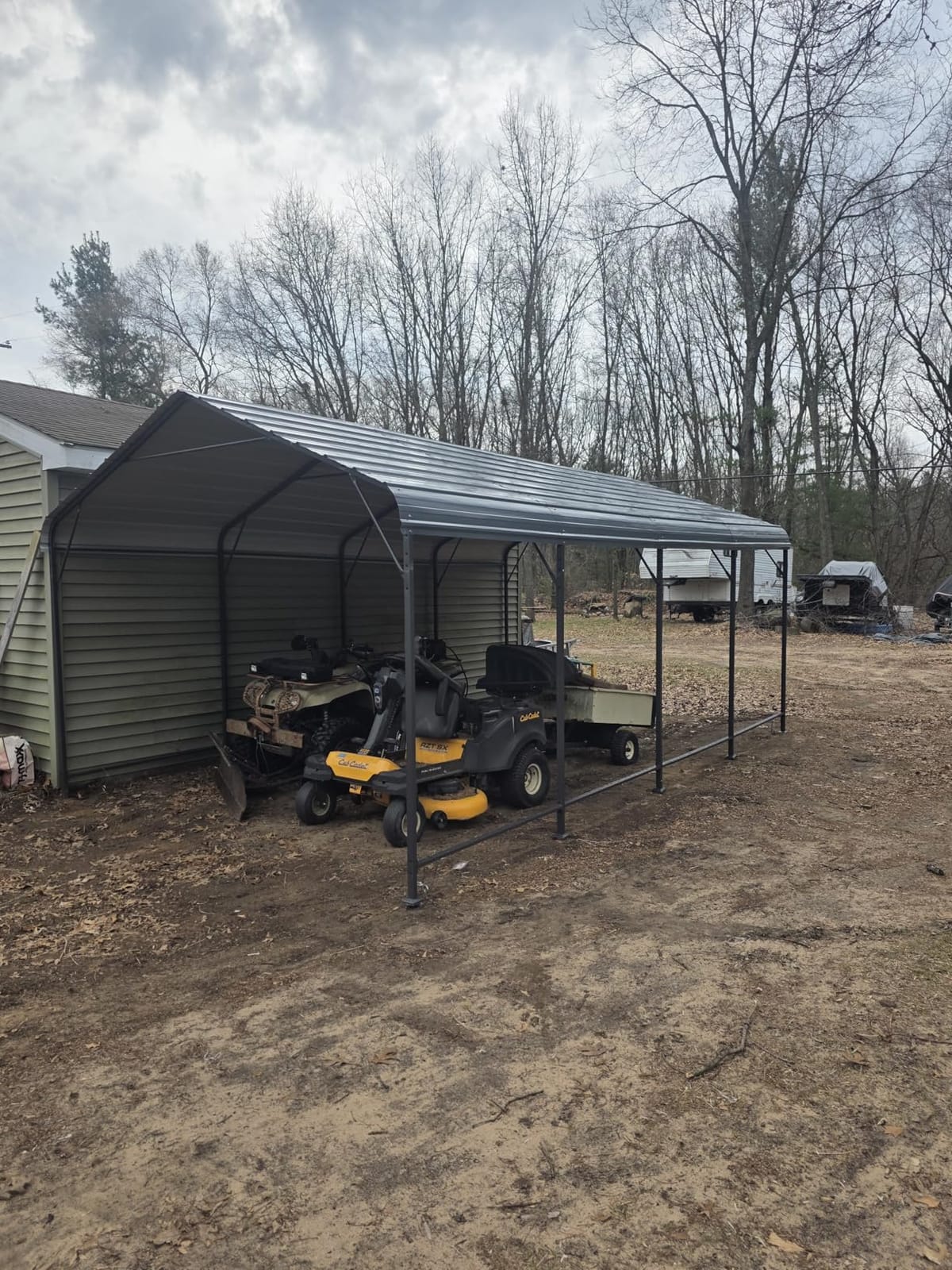 Shintenchi 12x20 FT Metal Carport, Oversized Carport Garage with Enhanced Base, Outdoor Galvanized Car Shelter, Heavy Duty Carports Canopy, for Car, Boats and Tractors, Grey customer photo 1