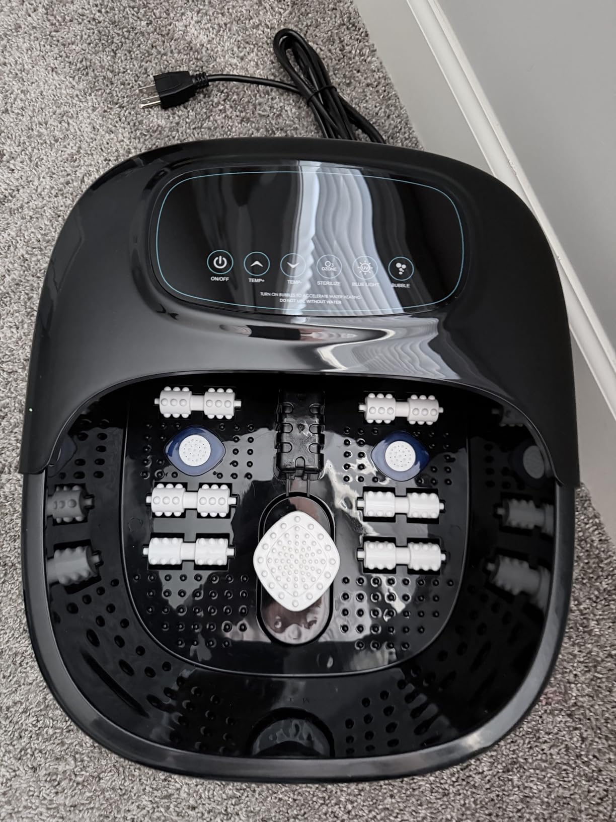 Foot Soaking Tub with Ozone UV, Foot Spa Bath Massager with Heat and Bubbles, Custom Temp Control, Pressure Rollers for Tired Feet, Gift Set for Parents Couples (Black) customer photo 1