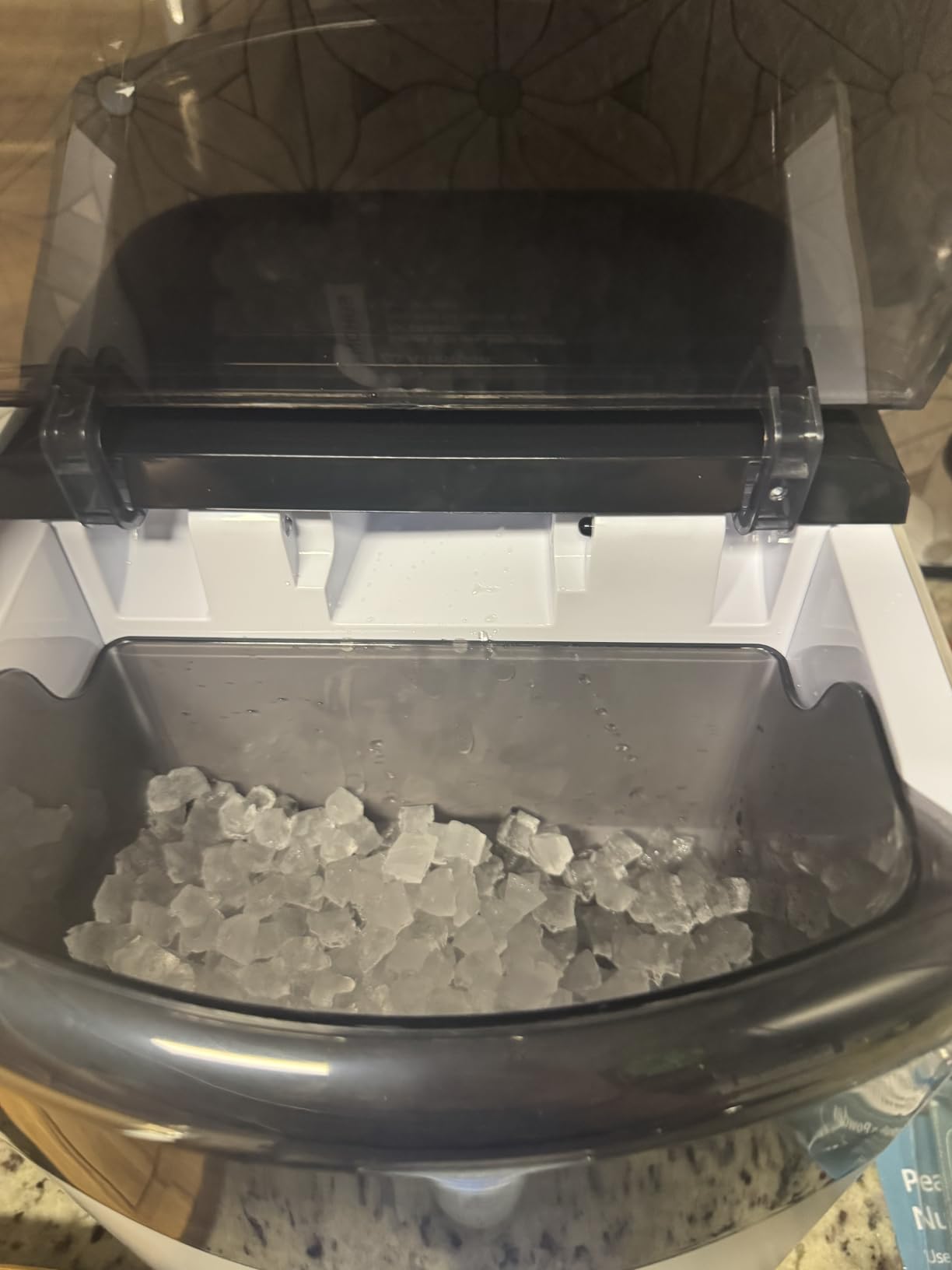 Euhomy Countertop Nugget Ice Maker, 35lbs Daily Sonic Crushed Ice Machine, Ice Ready in 5 Mins, Dual-Pump Self-Cleaning, Detachable Lid, Pebble Ice Maker with Basket, Scoop, 4 Packs Cleaner, Grey customer photo 1