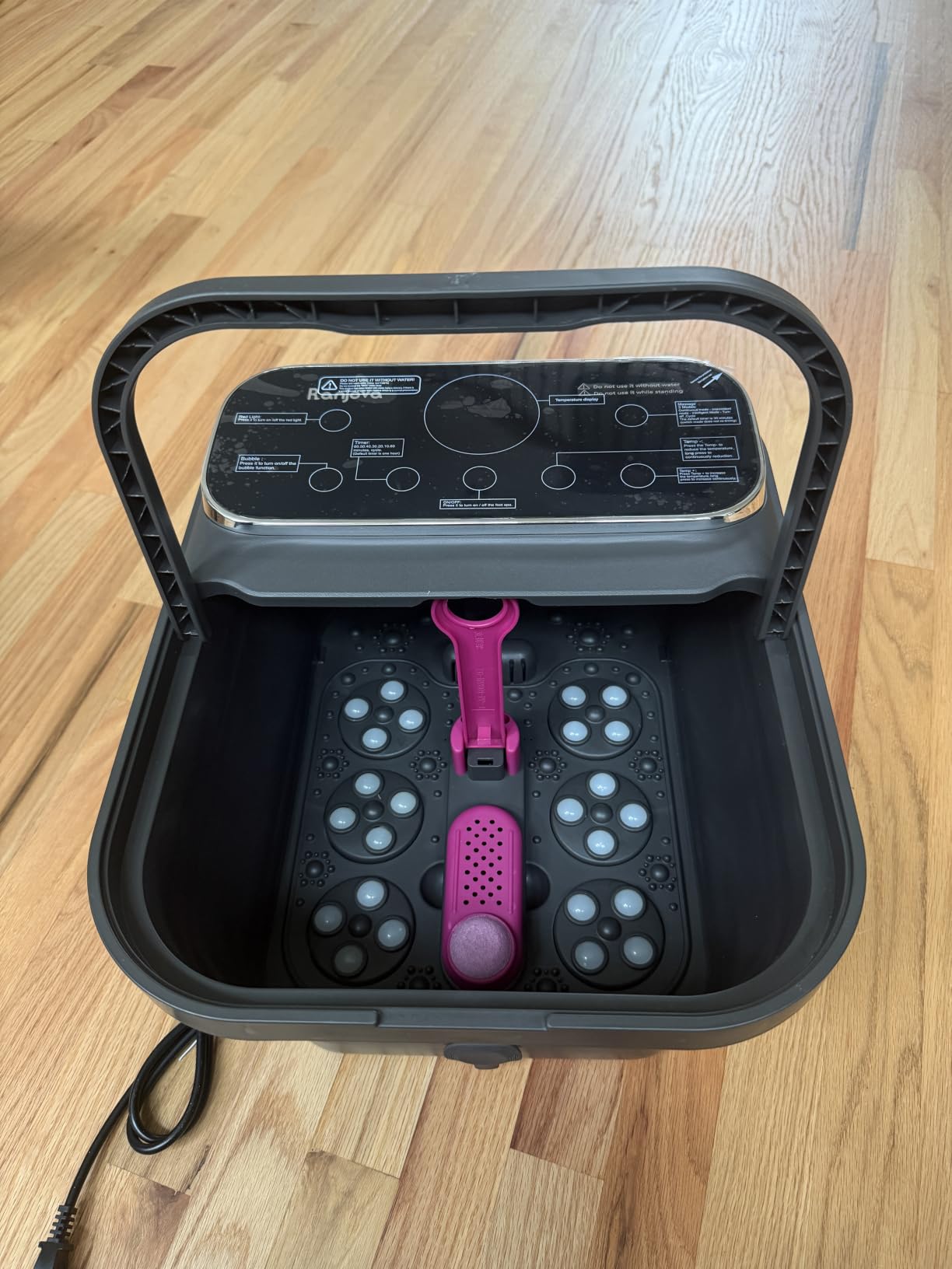 Ranjova Foot Spa Electric Rotary Massage with Heat, Bubble, Remote Control | Foot Bath Massager with Color Touchscreen, Adjustable Temp and 24 Motorized Shiatsu Massage Balls (Dark Grey) customer photo 1