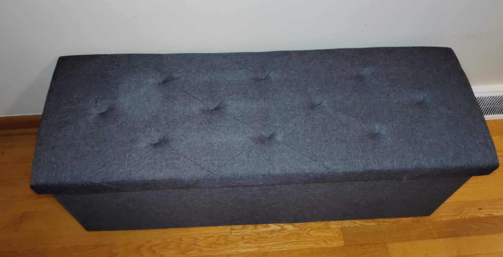 DUMOS 43 Inch Folding Storage Ottoman Bench, Large Ottoman with Storage | Storage Chest with Thicker Foam Padded Seat, End of Bed Foot Rest Stool for Bedroom Living Room Entryway, Load 660 lbs, Grey customer photo 1