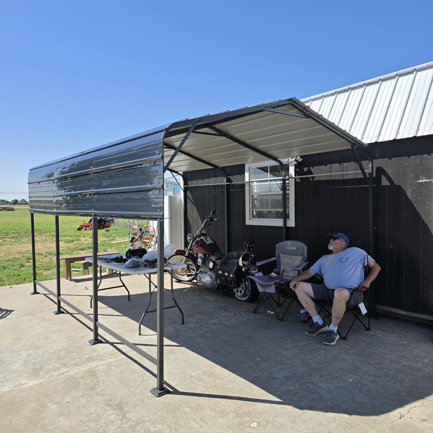 AirWire 20x30 FT Metal Carport Canopy with Reinforced Base | Heavy Duty Car port, Outdoor Galvanized Steel Garage Shelter for 2 Cars, Boat and Truck customer photo 1