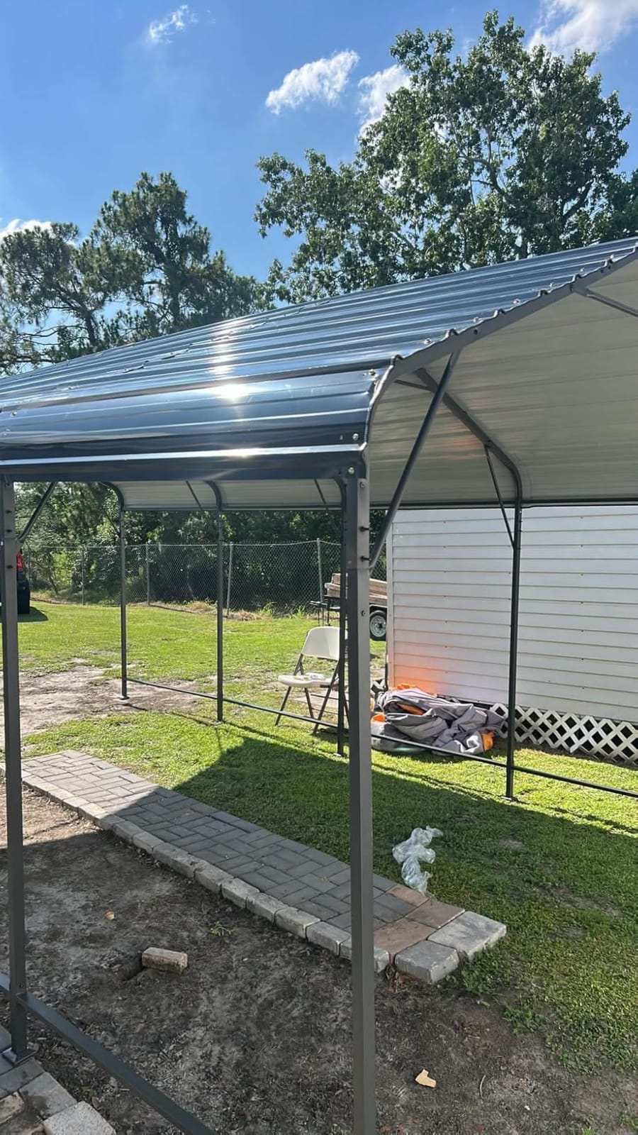 AirWire 20x30 FT Metal Carport Canopy with Reinforced Base | Heavy Duty Car port, Outdoor Galvanized Steel Garage Shelter for 2 Cars, Boat and Truck customer photo 2