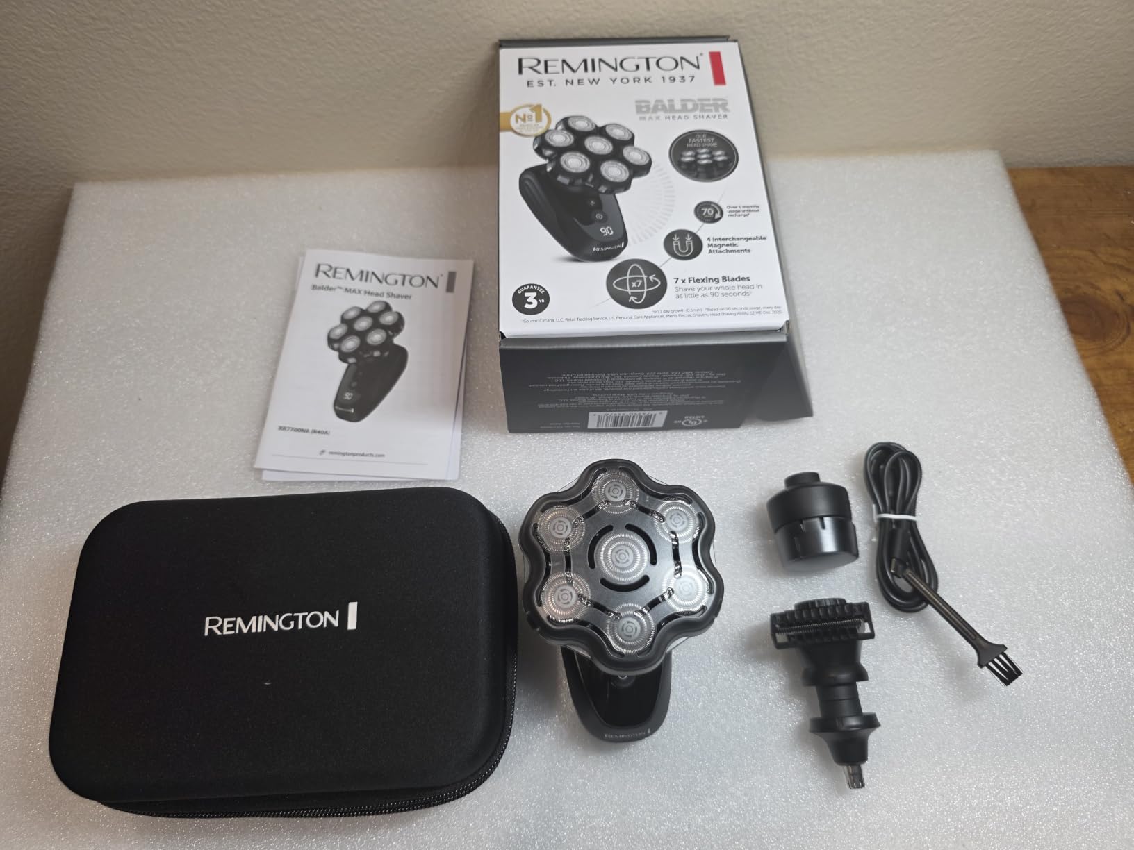 Remington Balder MAX Head Shaver for Men, 7-Head Rotary Wet & Dry Razor, Cordless, 70-Min Runtime customer photo 1