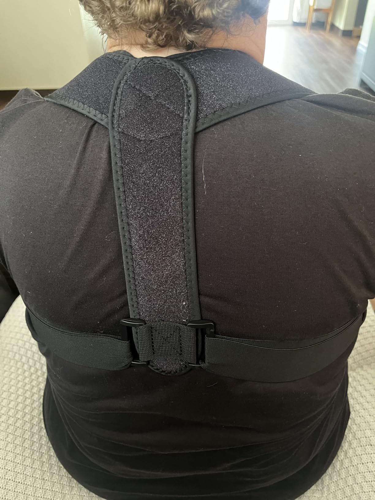 Posture Corrector for Women & Men - Adjustable Upper Back Brace Straightener Suitable for Lumbar, Shoulder, Neck, Scoliosis, Providing Comfortable Elastic Support and Pain Relief customer photo 2