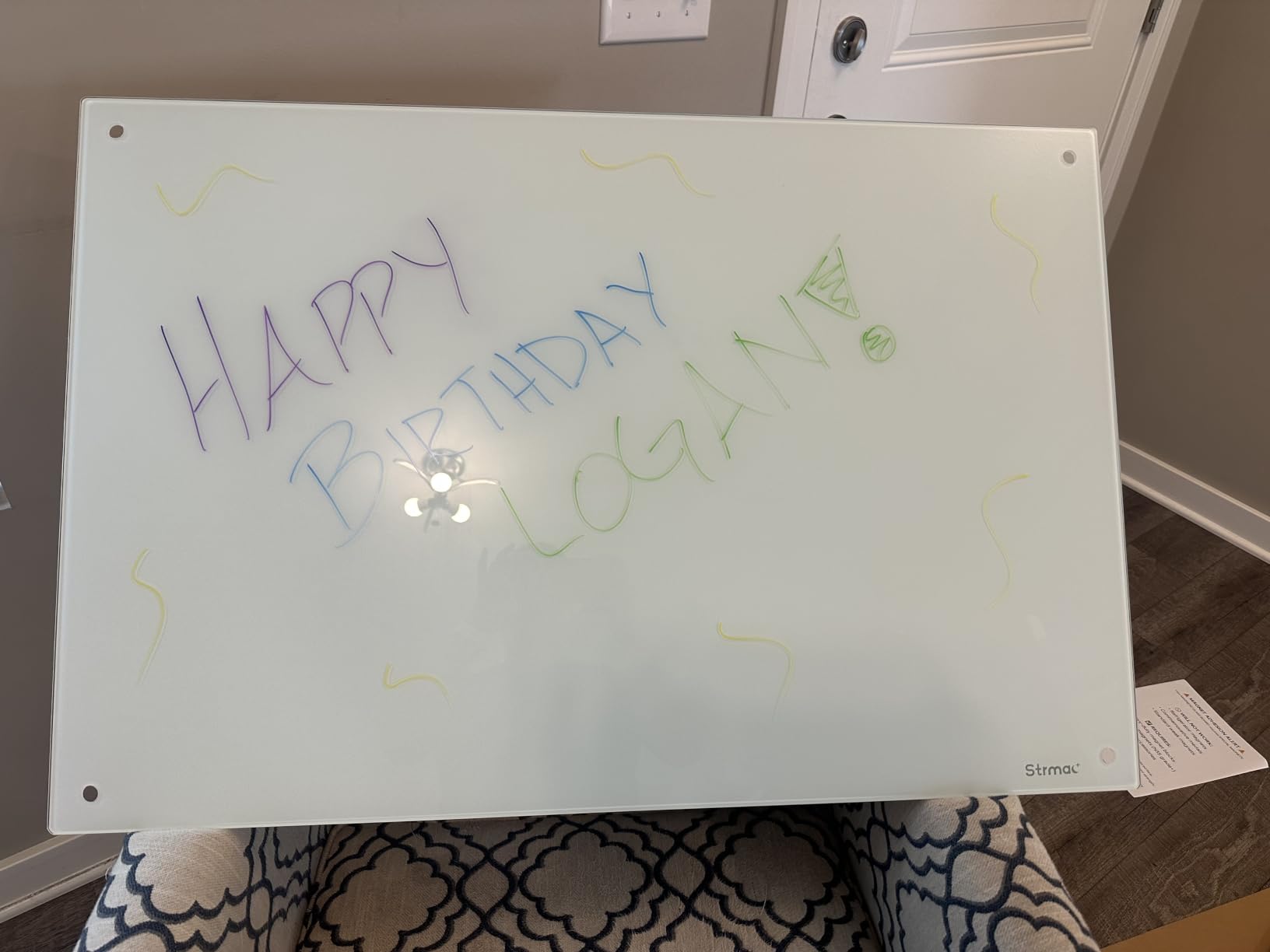 Magnetic Glass Dry Erase Board - 60'' x 36'' Whiteboard White Writing Board Nano-Coated Tempered Glass Marker for Wall Office School and Home customer photo 1