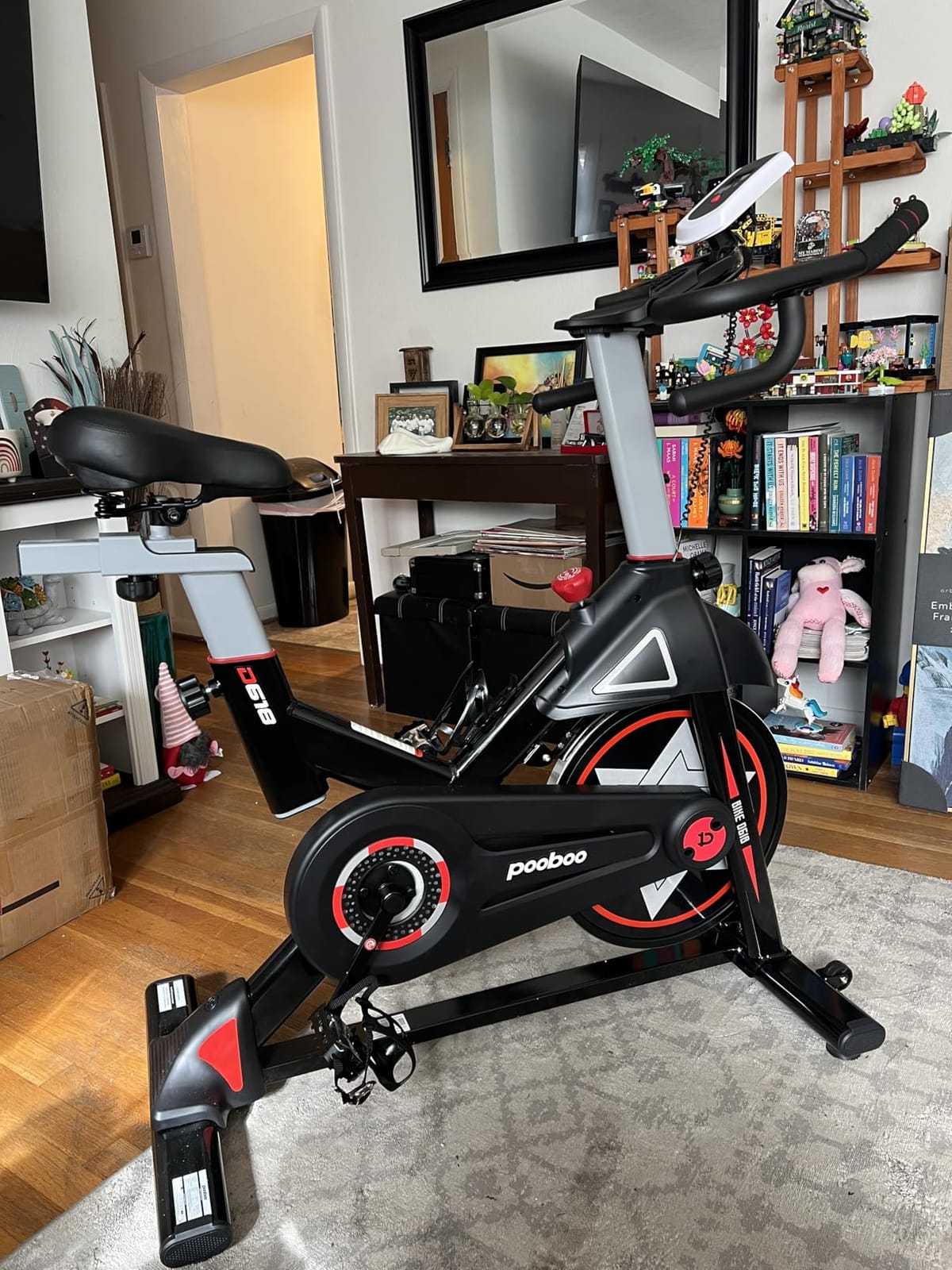 Air Resistance Fan Exercise Bike, Upright Stationary Indoor Cycling Bike, Bluetooth Connected Fan Bike with Dual Action Handlebars and Dual‑Layer Transmission System for Home Gym Full‑Body Cardio Exercise customer photo 2