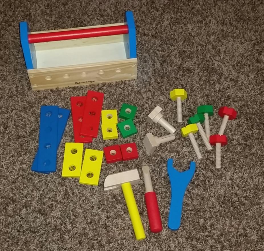Melissa & Doug Take-Along Tool Kit Wooden Construction Toy (24 pcs) | 24 Wooden Pieces, Kid Friendly Tools, Montessori Inspired, Pretend Play Construction Toys, Preschool Toys for Kids, Ages 3+ customer photo 1