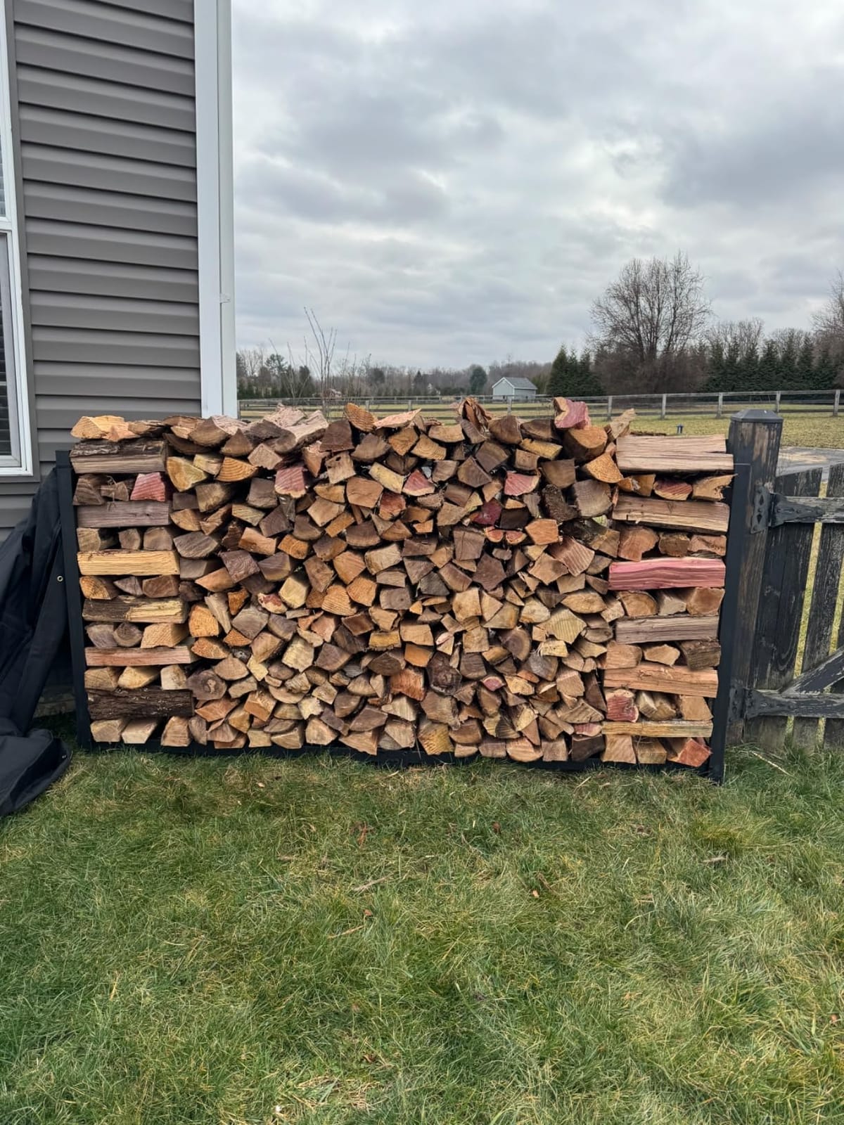 Woodhaven 8-Foot Firewood Rack - American Brand - 1/2 Cord Raised Lumber Storage Rack - Keeps Wood Dry & Ready - Heavy-Duty Steel, Lifetime Structural Warranty (With Cover) customer photo 1
