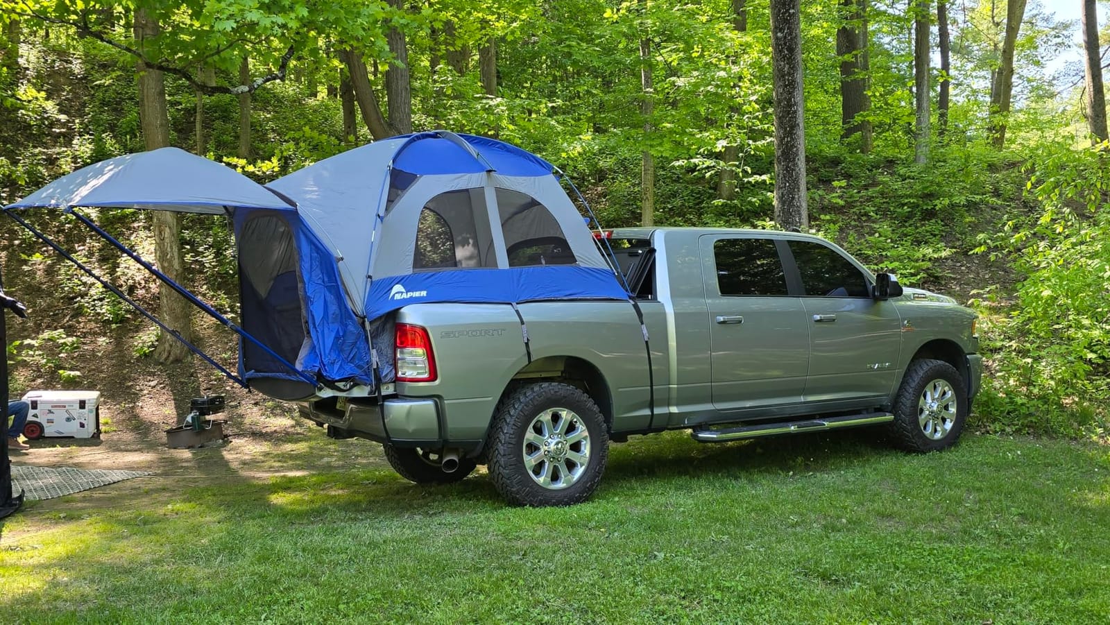 Napier Sportz Truck Tent | Pickup Truck Bed Camping Tent | Full Rainfly for Water Protection | Sturdy and Spacious 2-Person Truck Tent | Easy 15-Minute Setup | Blue/Gray customer photo 1