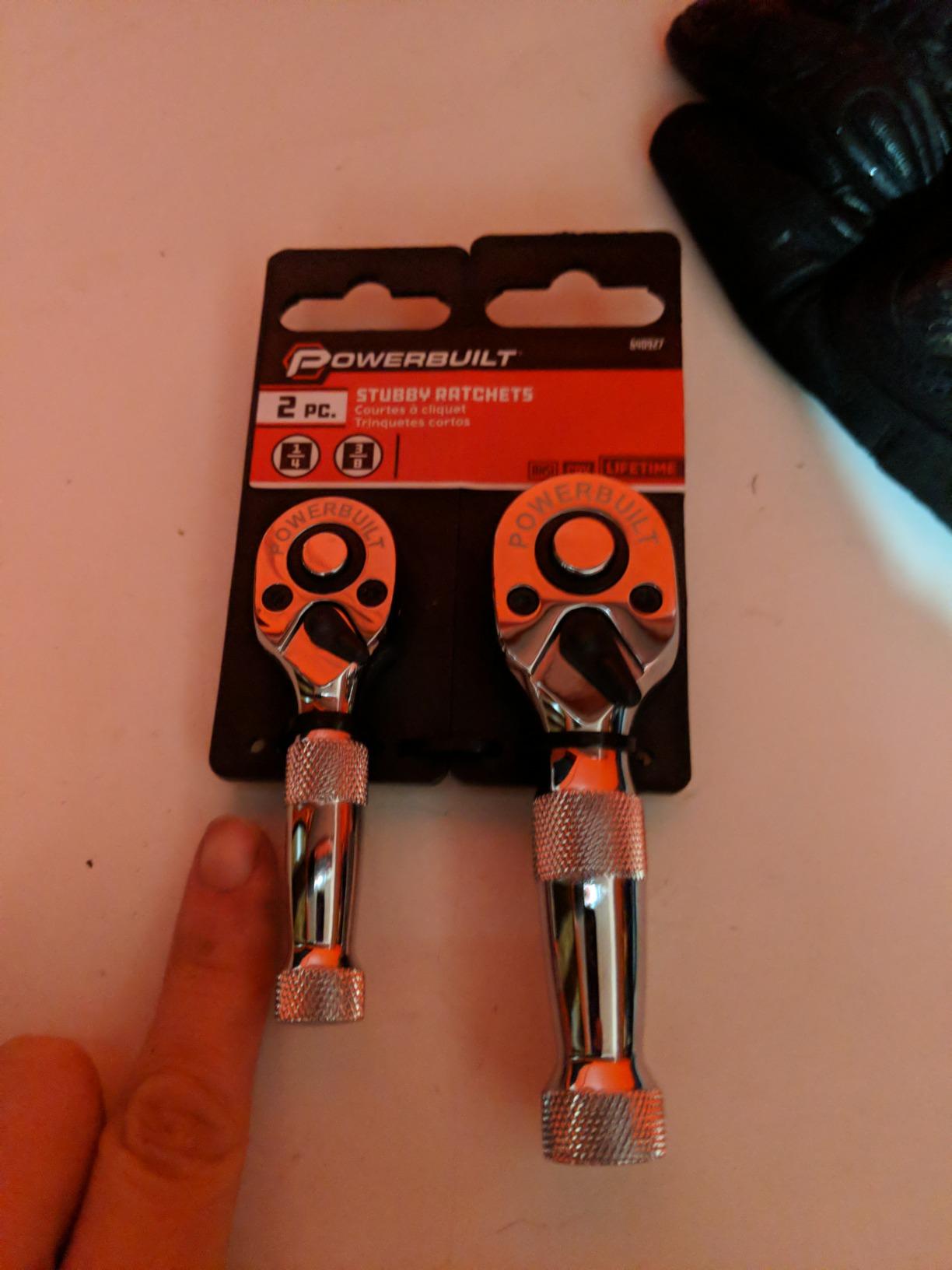 Powerbuilt 2 Piece 1/4-Inch and 3/8-Inch Stubby Ratchet Set - 640927 customer photo 2