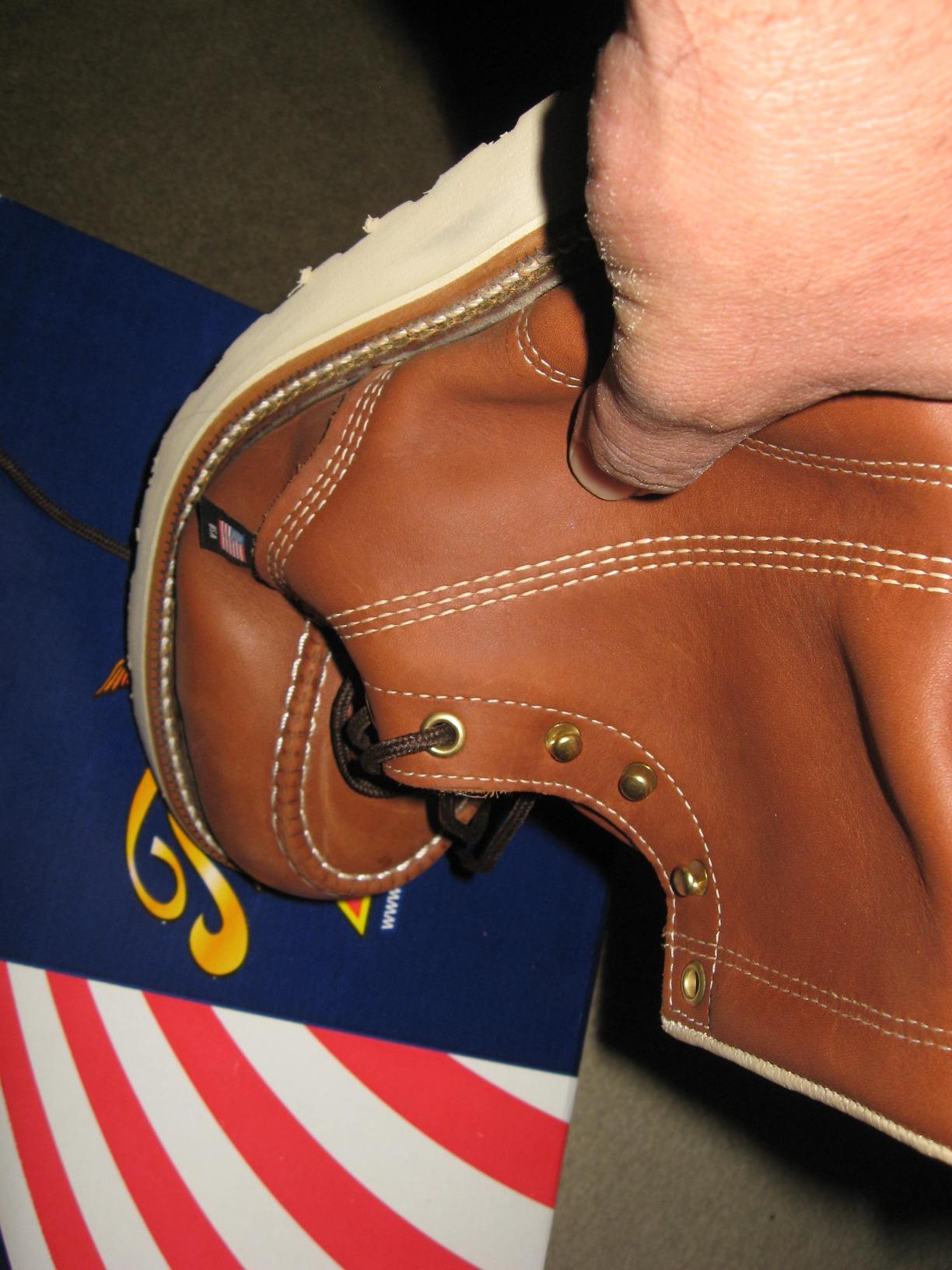 Thorogood American Heritage 6” Steel Toe Work Boots for Men - Full-Grain Leather with Moc Toe, Slip-Resistant Wedge Outsole, and Comfort Insole; EH Rated customer photo 2