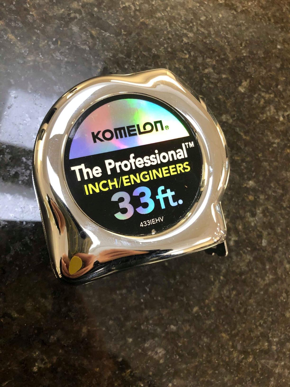Komelon 425IEHV High-Visibility Professional Tape Measure Bother Inch and Engineer Scale Printed 25-Feet by 1-Inch, Chrome customer photo 2