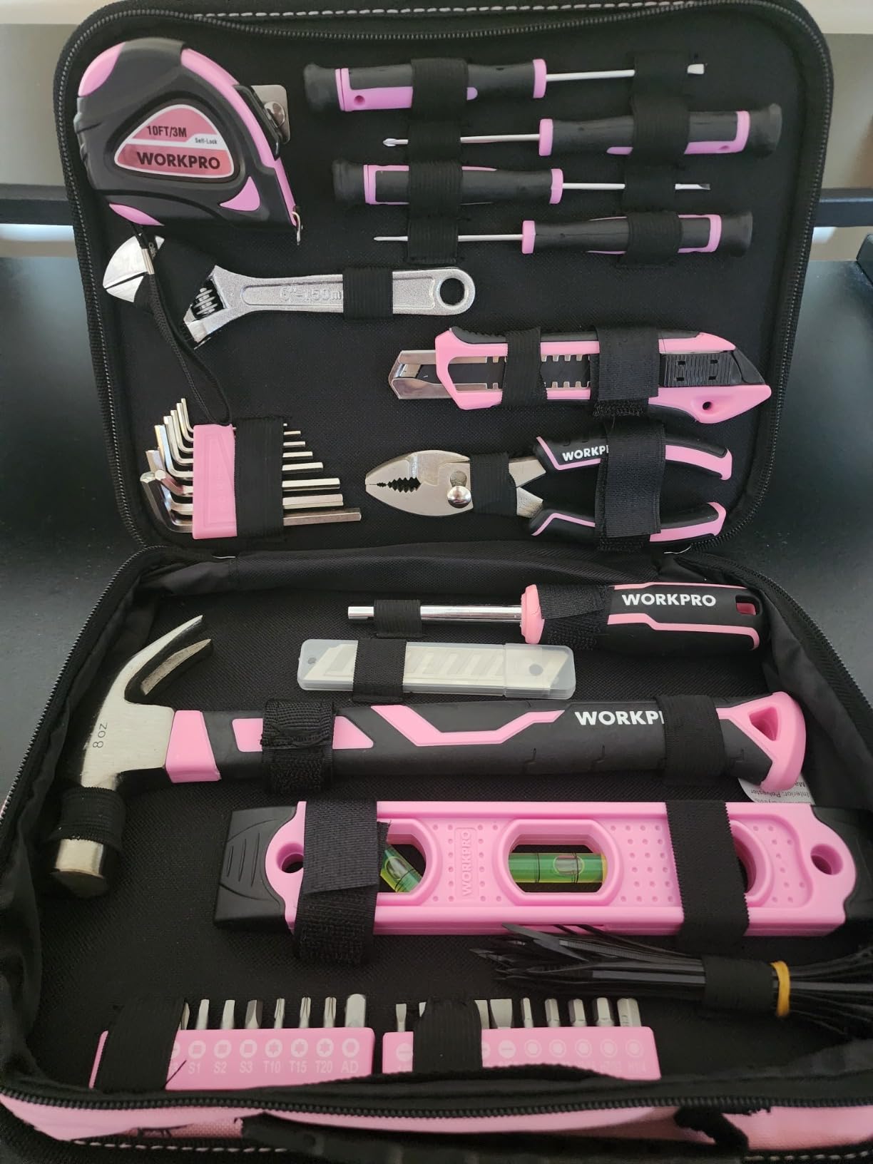 WORKPRO Home Tool Kit, 100 Piece Kitchen Drawer Household Hand Tool Set with Easy Carrying Pouch customer photo 2