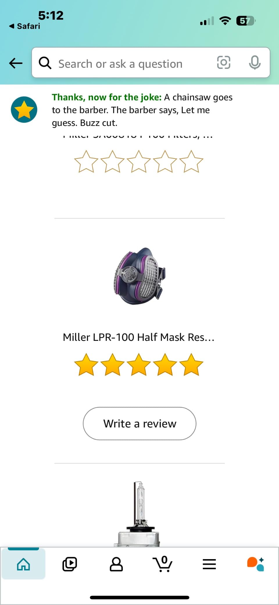 Miller LPR-100 Half Mask Respirator w/Odor Relief ML00995 M/L customer photo 2
