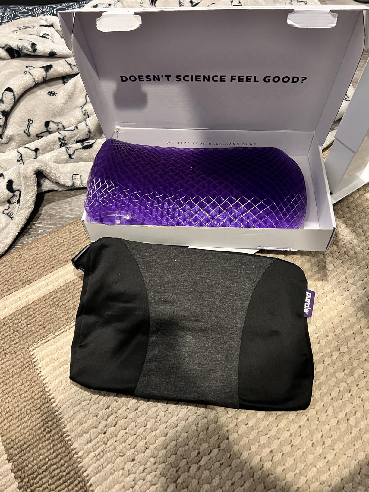 Purple Back Cushion, Lumbar Support Pillow for Office Chair, Car Seat | GelFlex Grid Molded to Your Lower Back, Adjustable Strap - Pressure-Reducing, Temperature-Neutral - Made in USA customer photo 1